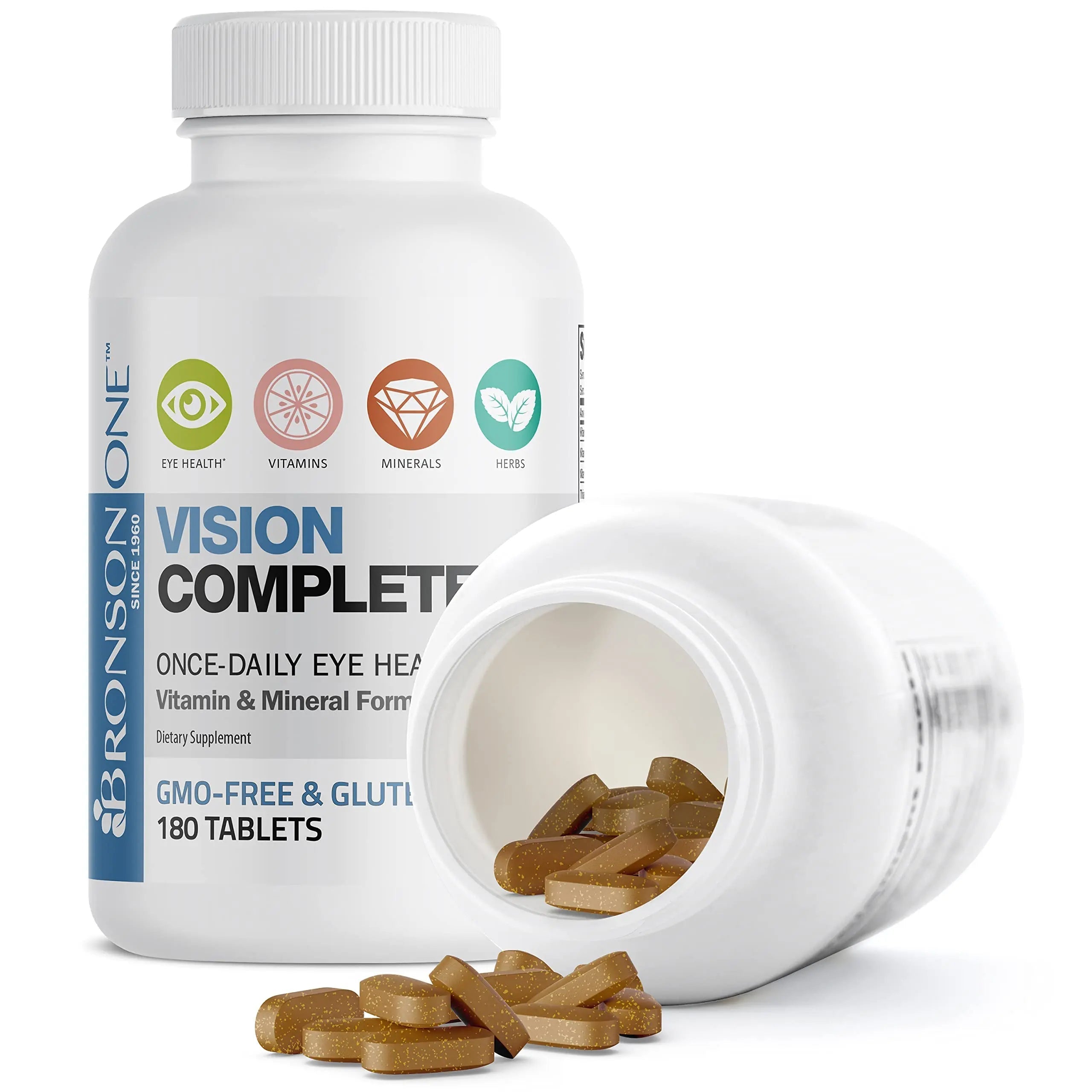 Bronson ONE Daily Vision Complete Eye Health Support Multivitamin Multimineral Supplement Formula, 180 Tablets Bronson buy supplements canada