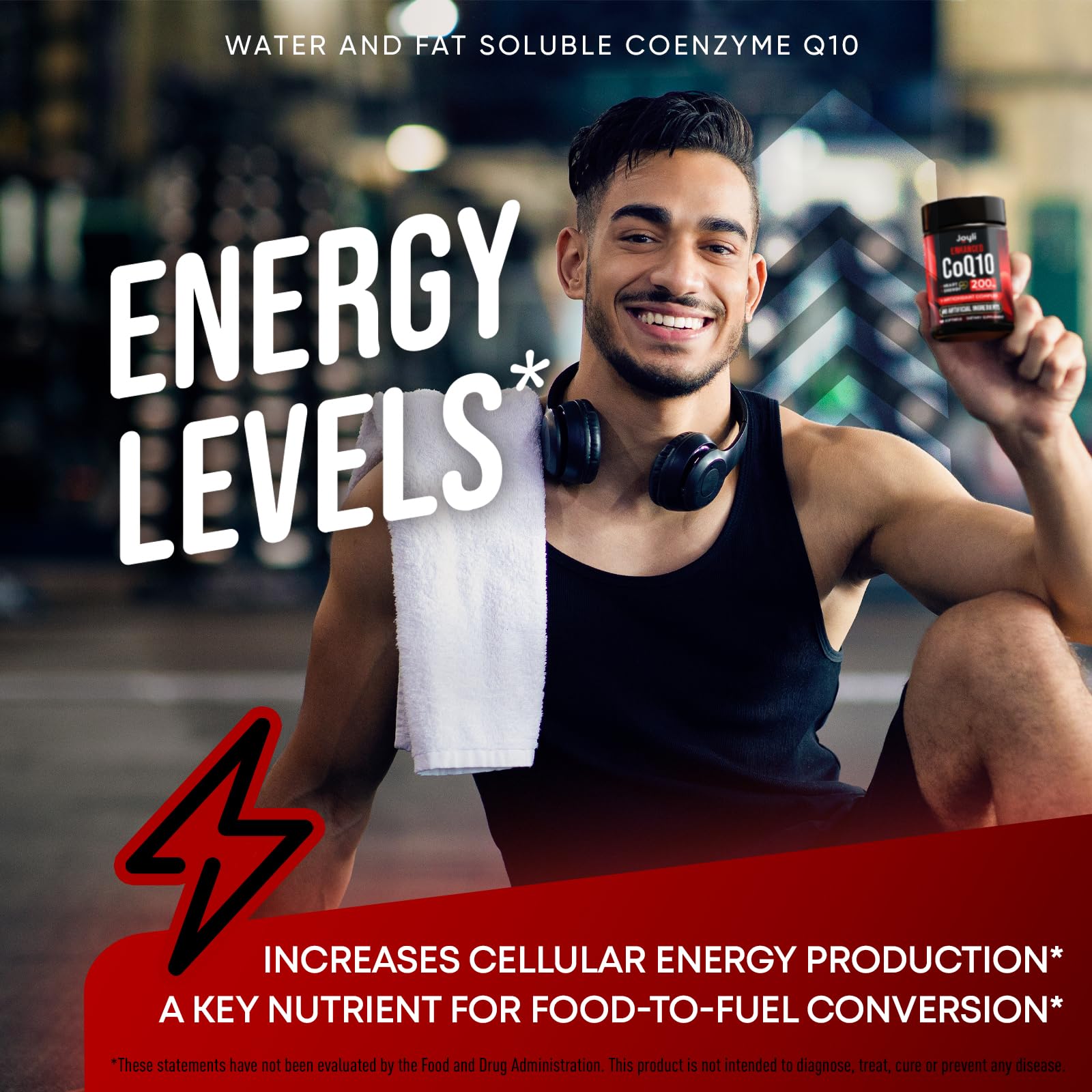 High Absorption CoQ10 200MG - Co Q10, 200mg Softgels for Heart Health & Energy Production - Enhanced Co Q 10 Supplement with Antioxidants and Flaxseed Oil - CoQ10 200 mg Per Serving JOYLI Nutrition buy supplements canada