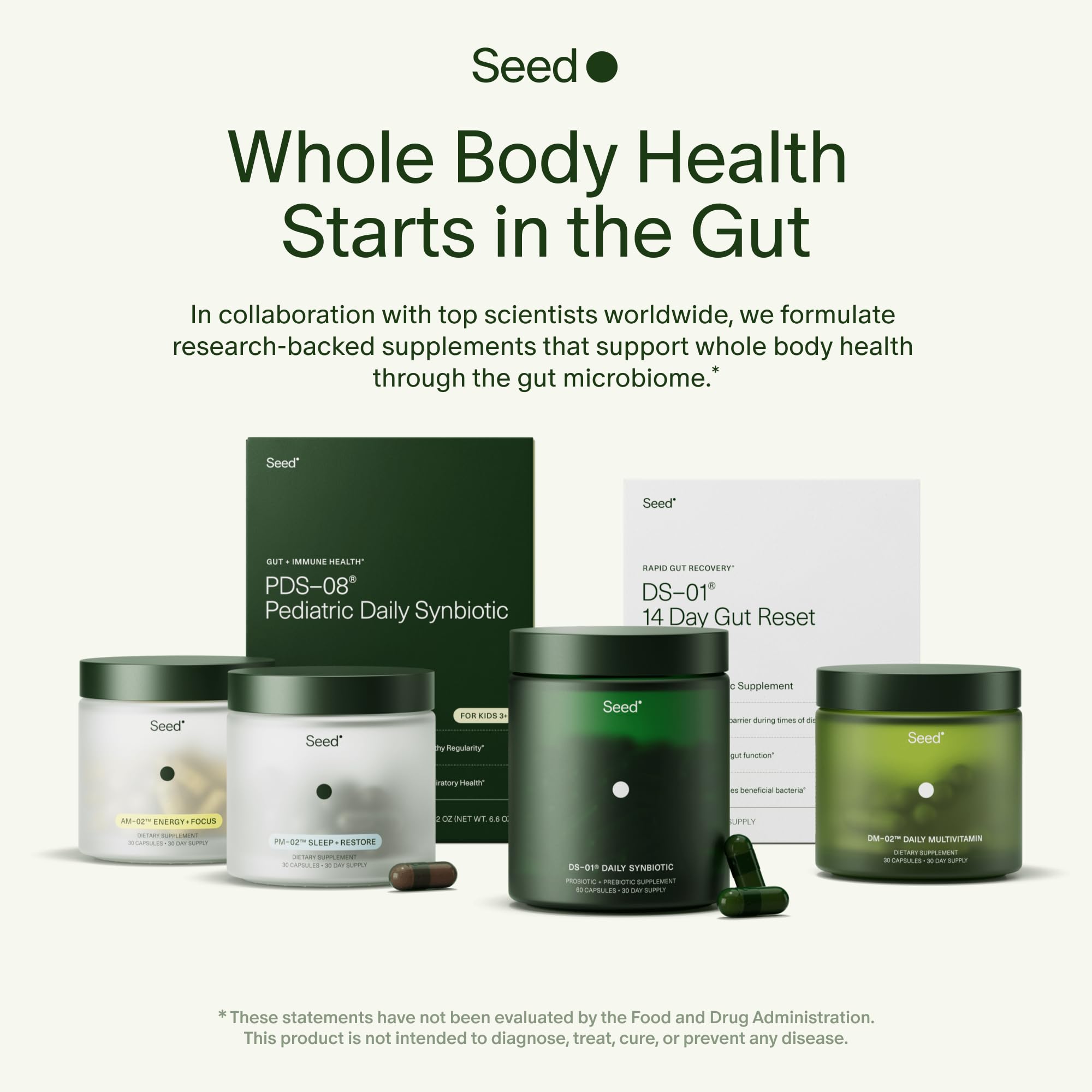 Seed DS-01 Daily Synbiotic - Prebiotic and Probiotic for Women & Men - Digestive Health, Gut Health, Immune Support, Bloating & Constipation Relief - Vegan & Shelf-Stable - 60 Capsules (30-Day Supply) Seed buy supplements canada