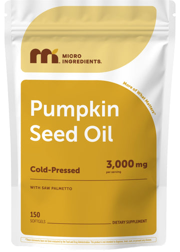 Micro Ingredients Pumpkin Seed Oil with Saw Palmetto, 150 Softgels | Cold Pressed, Pure Virgin Oil, Essential Fatty Acids, & Phytosterols Micro Ingredients buy supplements canada