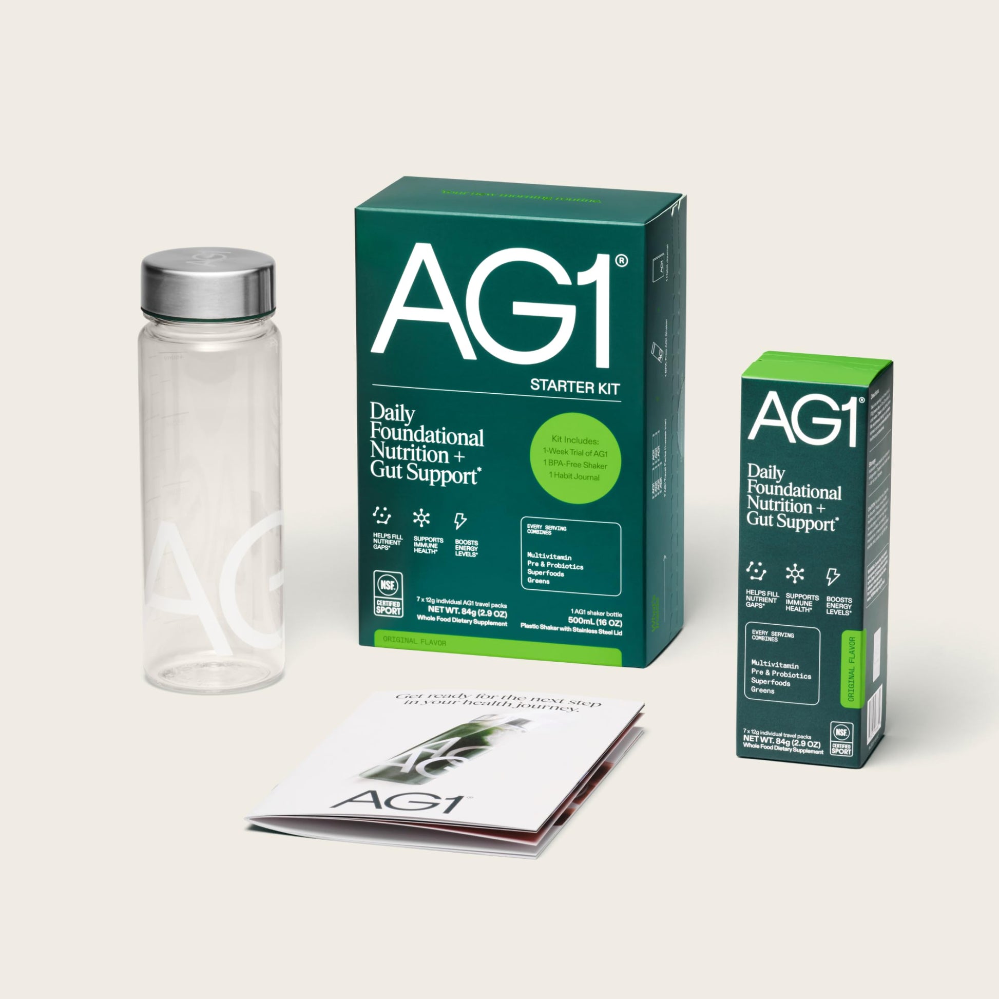 AG1 Athletic Greens 7-Day Starter Kit – All-in-One Greens Powder with Multivitamin, Probiotics, Superfoods – Includes 7 Travel Packs, BPA-Free Shaker & Habit-Building Journal AG1 buy supplements canada