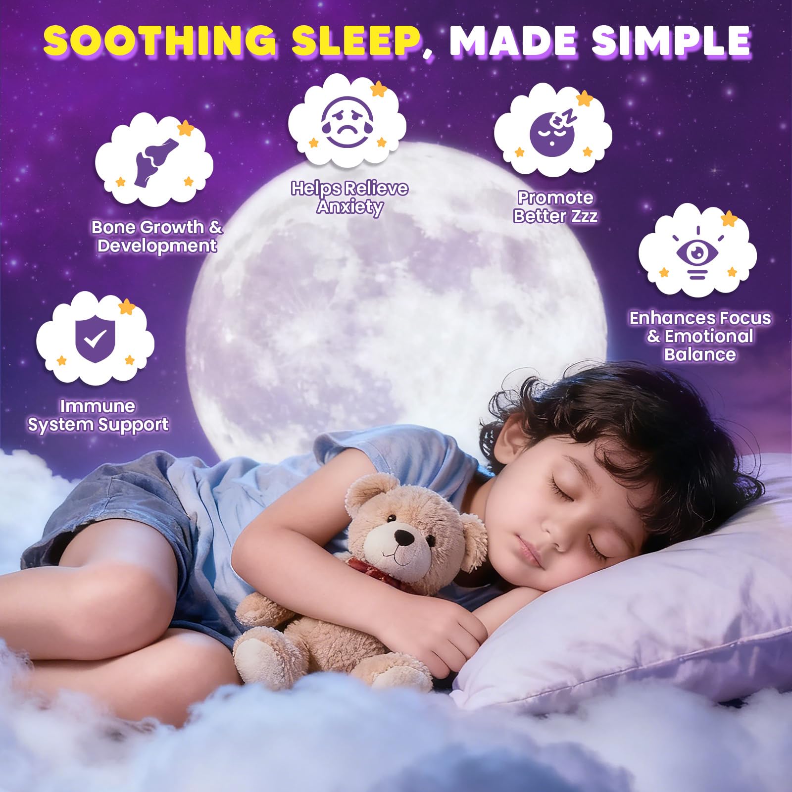 Magnesium Glycinate Gummies 400/200mg for Kids & Adults, NO Melatonin Sleep Aid Magnesium Supplement Gummies with Chamomile, Lavender, L-Theanine & GABA, B6, D3 & K2 for Bone, Relax, Immune Support GORNVB buy supplements canada