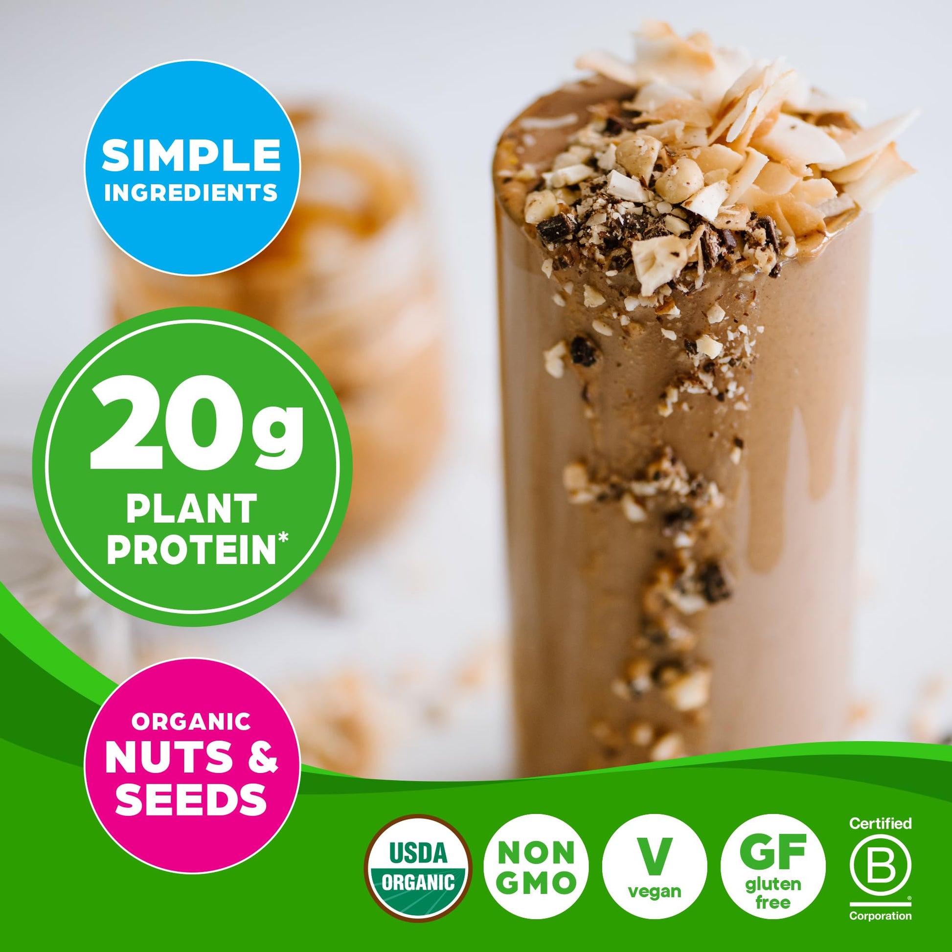Orgain Organic Simple Vegan Protein Powder, Peanut Butter - 20g Plant Based Protein, With less Ingredients, No Artificial Sweeteners, Gluten Free, No Dairy or Lactose, 1.25 lb (Packaging May Vary) Orgain buy supplements canada