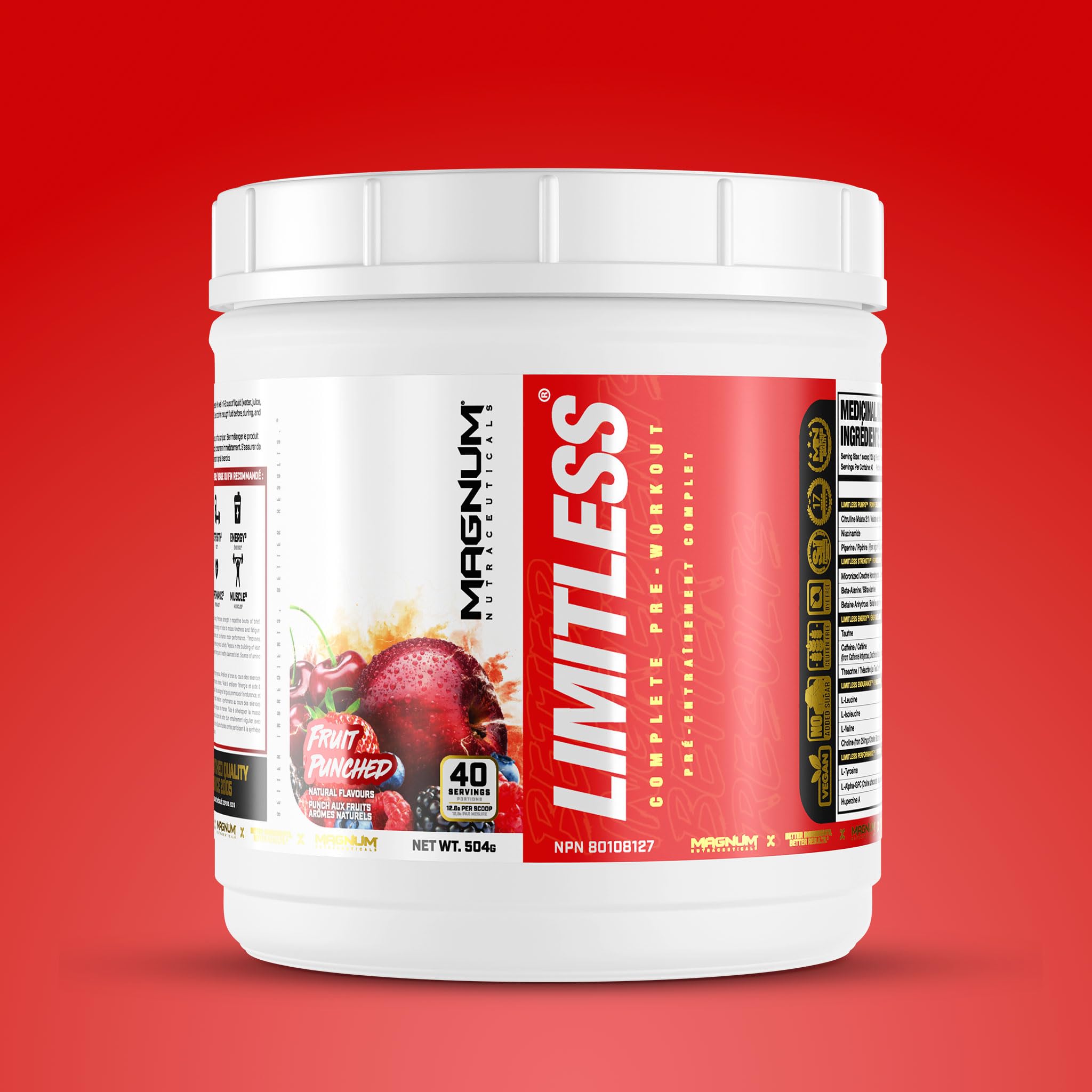 LIMITLESS Magnum 504g - Muscle Workout Powder, Sport Pre Workout for Men and Women LIMITLESS buy supplements canada