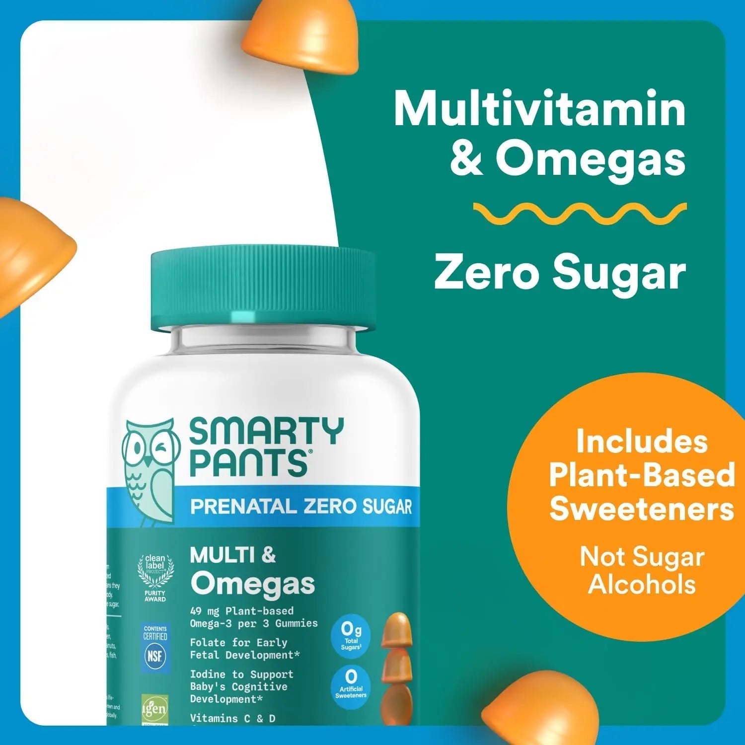 SmartyPants Zero Sugar Prenatal Multivitamin Gummies: Choline, Methylfolate, Omega 3 (ALA), Vitamin D3, C, Vitamin B12, B6, A, K, Zinc, Biotin SmartyPants buy supplements canada