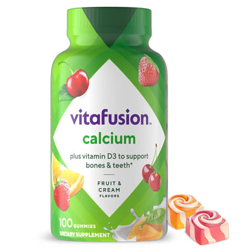 vitafusion Chewable Calcium Gummy Vitamins for Bone and Teeth Support, Calcium Gummies, Fruit and Cream Flavor, 100 Count, 50 Day Supply Vitafusion buy supplements canada