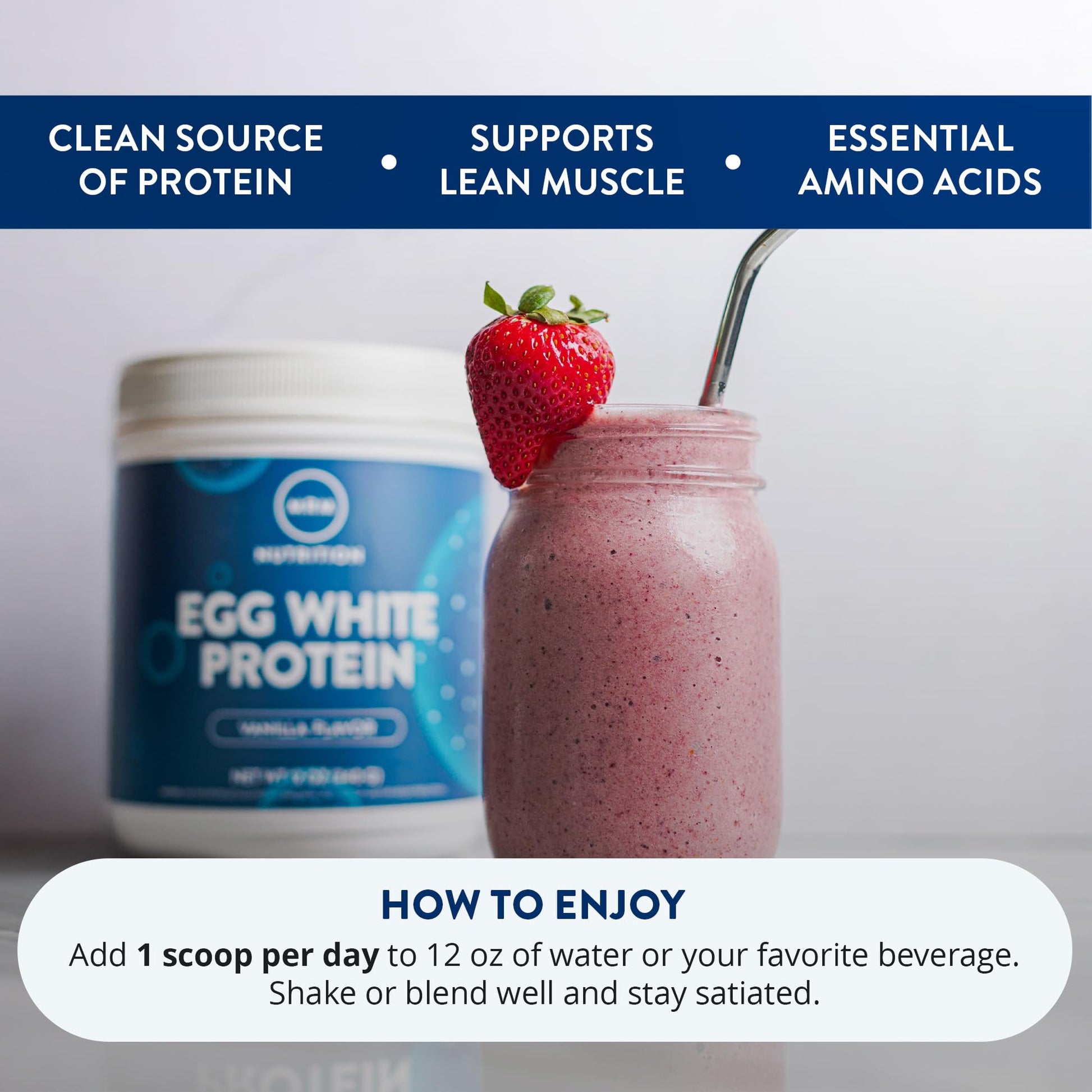 MRM Nutrition Egg White Protein - Sugar Free Vanilla Flavored Powder, 23g Fat-Free Protein with Digestive Enzymes, Free of Dairy, Gluten, and Soy, High Biological Value - 20 Servings MRM buy supplements canada