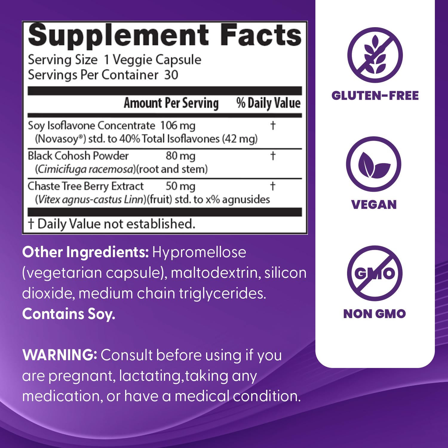 Doctors Best Womens Menopause Support (Soy Isoflavone, Black Cohosh, Chaste Tree), Multi-Symptom Relief, Non-GMO, Gluten Free, Vegan 30 Veggie Caps Doctor's BEST buy supplements canada