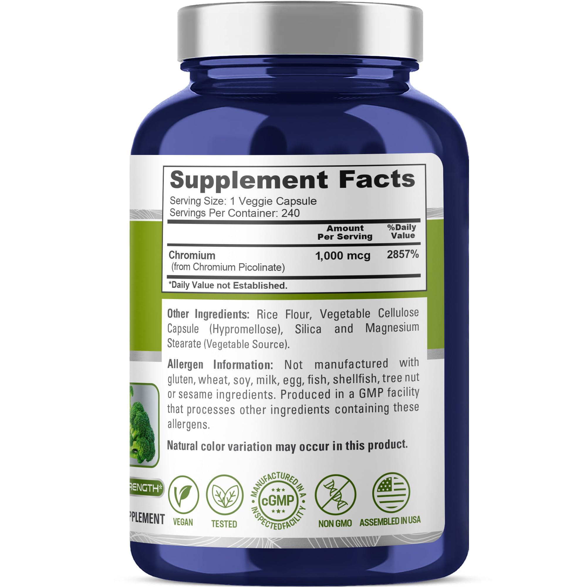 NusaPure Chromium Picolinate 1000mcg 240 Veggie Capsules (Non-GMO, Vegan) NusaPure buy supplements canada