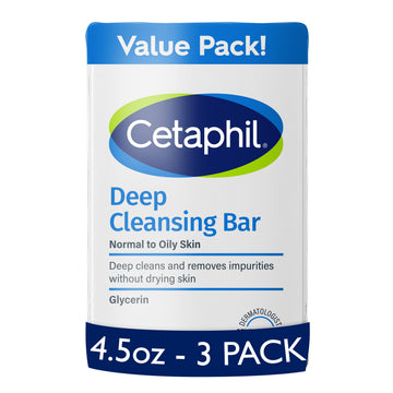 Cetaphil Bar Soap, Deep Cleansing Face and Body Bar, Pack of 3, For Dry to Normal, Sensitive Skin, Soap Free, Hypoallergenic, Paraben Free Cetaphil buy supplements canada