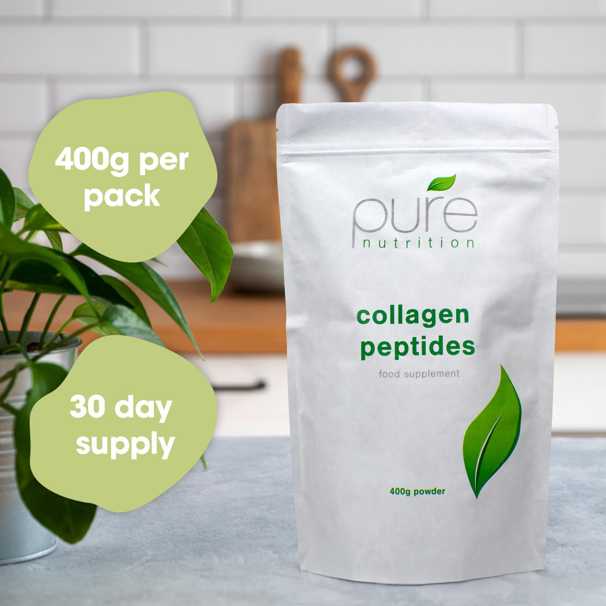 Pure Collagen Powder, Bovine Collagen Peptides Powder by Pure 400g Pure buy supplements canada