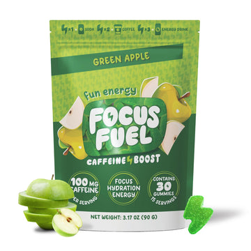 FocusFuel Energy Chews – Green Apple Flavor (15 Servings) – 100mg Caffeine + B12, Magnesium, Alpha GPC – Boost Focus & Energy – No Crash or Jitters FocusFuel buy supplements canada