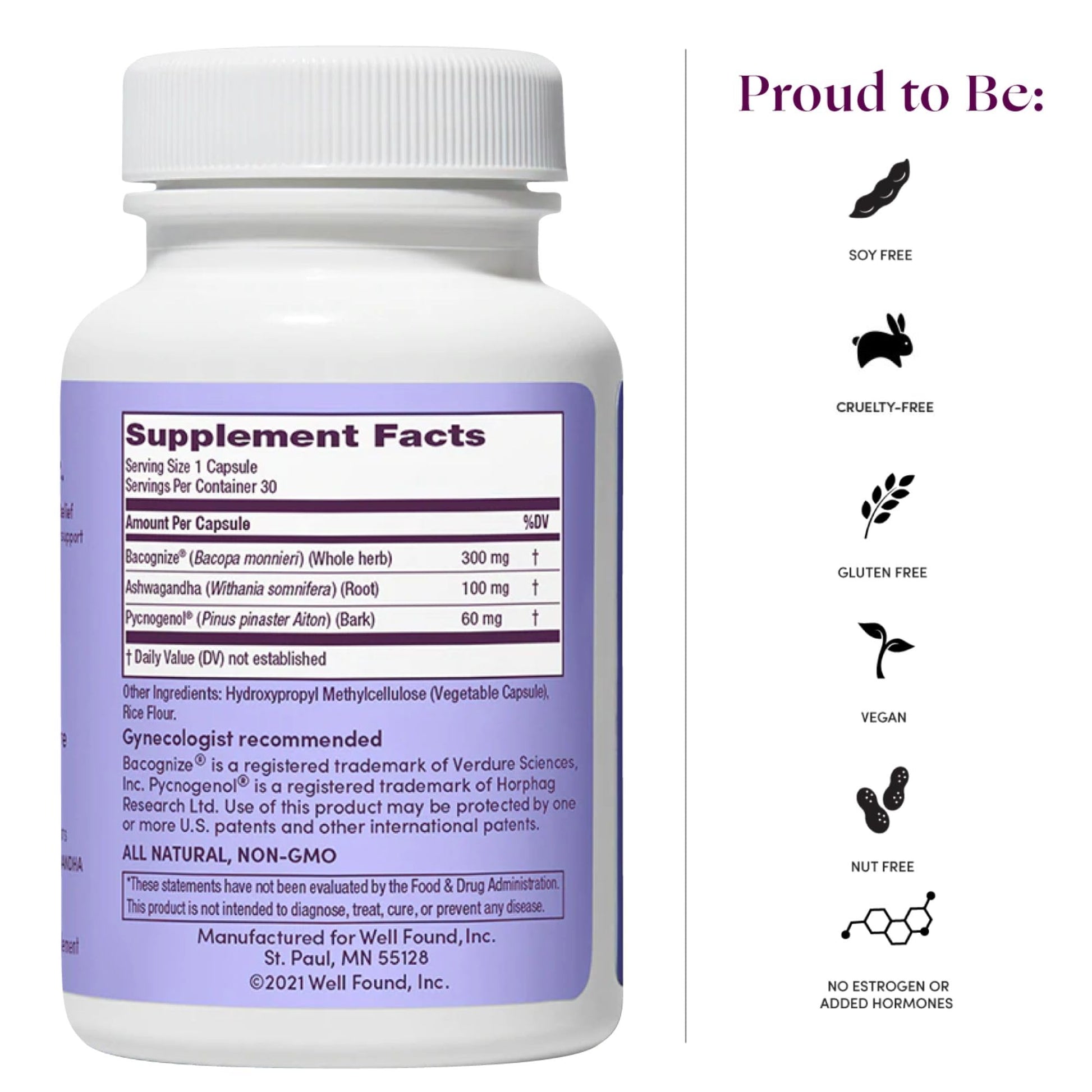Womaness Menopause Supplements for Women - Hormone Balance for Women Perimenopause and Menopause - Ashwagandha, Pycnogenol and Bacognize for Hot Flashes, Brain Fog and Mood Hormone Free - 30 Capsules Womaness buy supplements canada