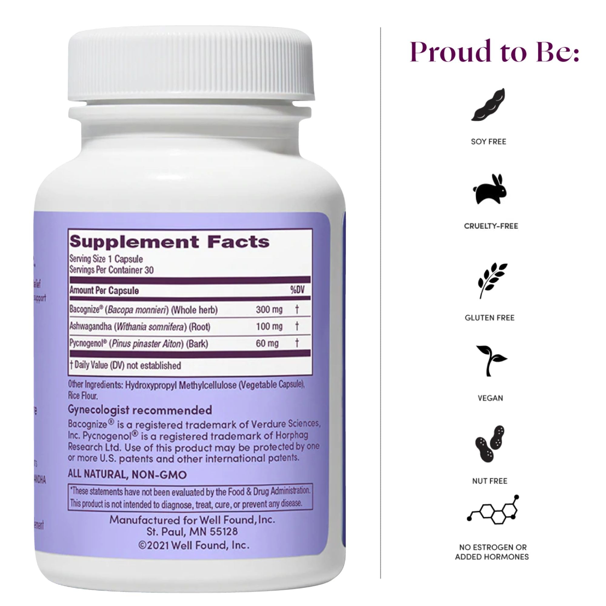 Womaness Menopause Supplements for Women - Hormone Balance for Women Perimenopause and Menopause - Ashwagandha, Pycnogenol and Bacognize for Hot Flashes, Brain Fog and Mood Hormone Free - 30 Capsules Womaness buy supplements canada