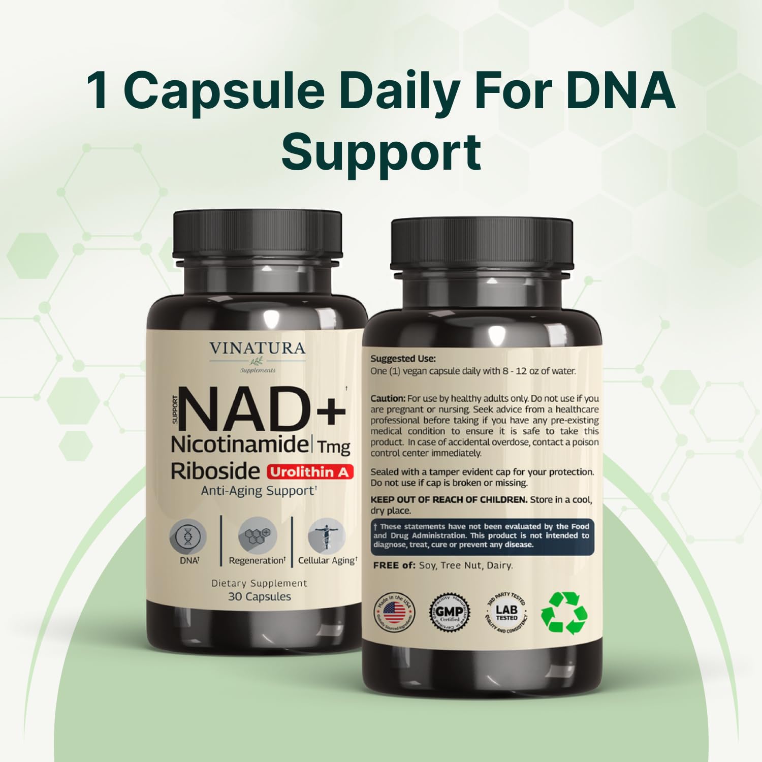 VINATURA NAD Supplement, Nicotinamide Riboside with Resveratrol - Advanced NAD+ Supplement with TMG and Urolithin A, for Women and Men - 30 Vegan Capsules VINATURA buy supplements canada