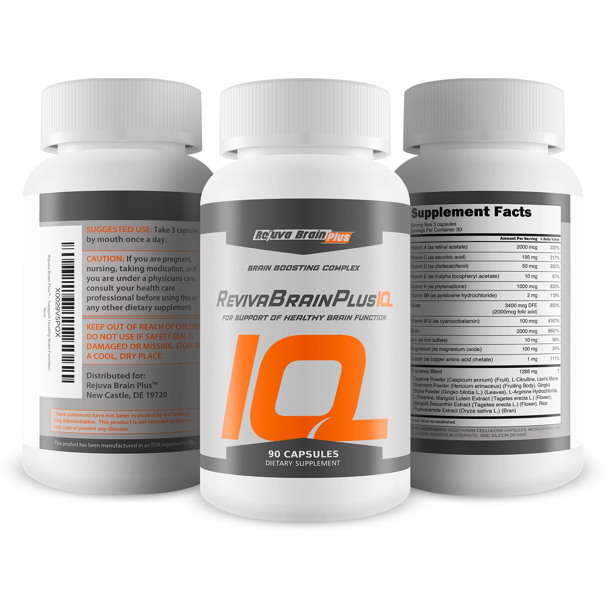 Rejuva Brain Plus Reviva Brain Plus IQ - Support Healthy Brain Function - Brain Boosting Complex Ultra Blend Formulated with Memory Support Nootropic Ingredients - Clarity - Focus - Performance Rejuva Brain Plus buy supplements canada