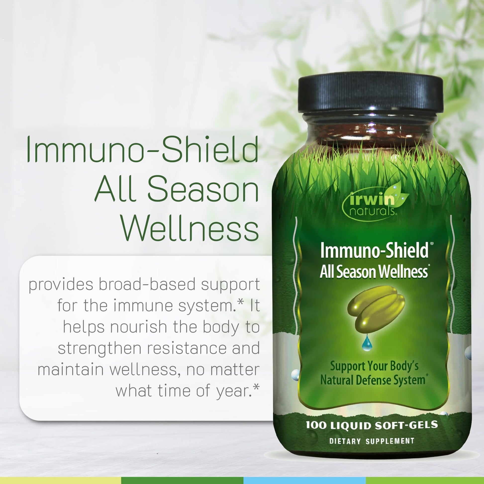Irwin Naturals Immuno-Shield All Season Wellness for Body's Natural Defense System - 100 Liquid Softgels (2 Pack) Irwin Naturals buy supplements canada