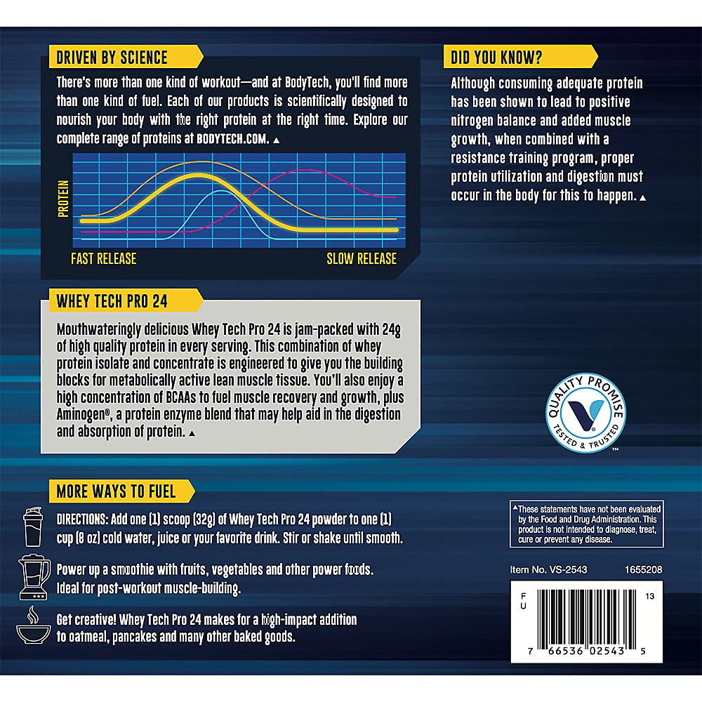 BODYTECH Whey Tech Pro24 Powder Rich Chocolate (5 lbs/ 71 Servings) BODYTECH buy supplements canada