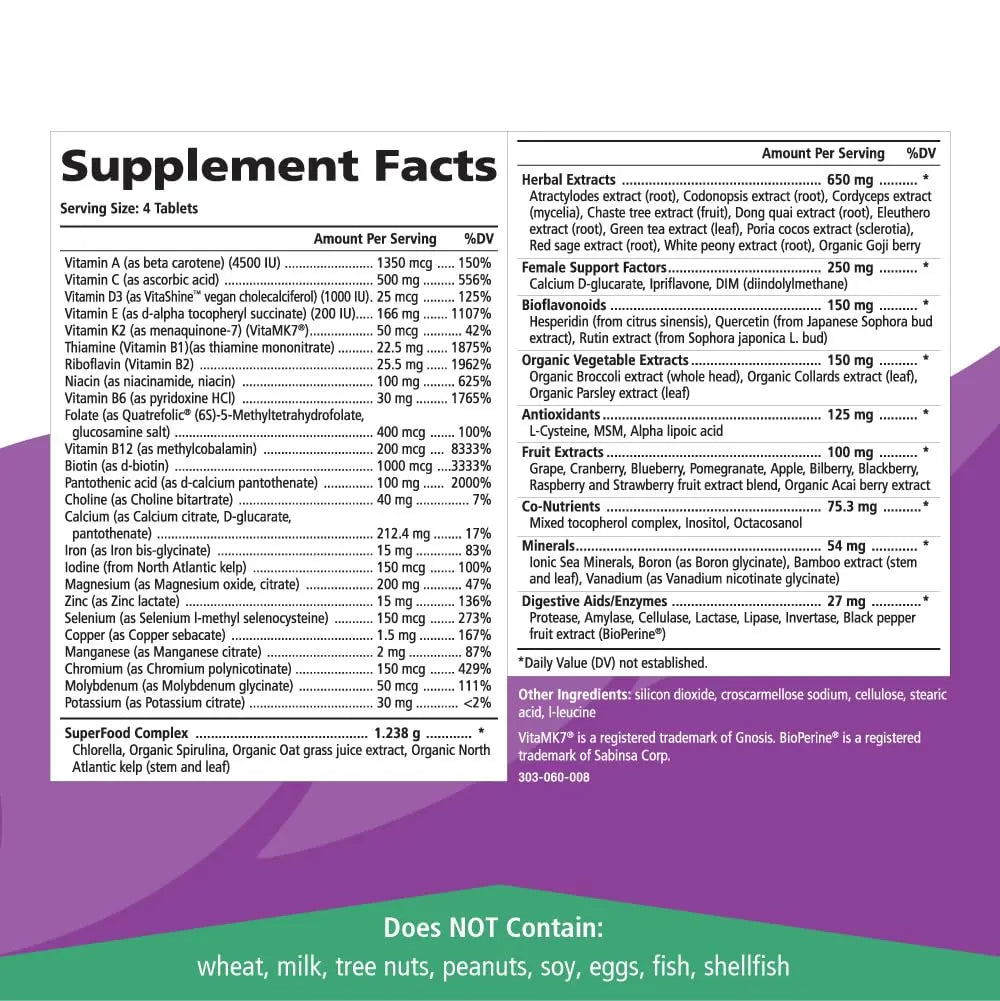 PURE ESSENCE LABS LifeEssence Women's Formula - World's Most Energetic Multiple - The Master Multiple - 120 Tablets PURE ESSENCE LABS buy supplements canada