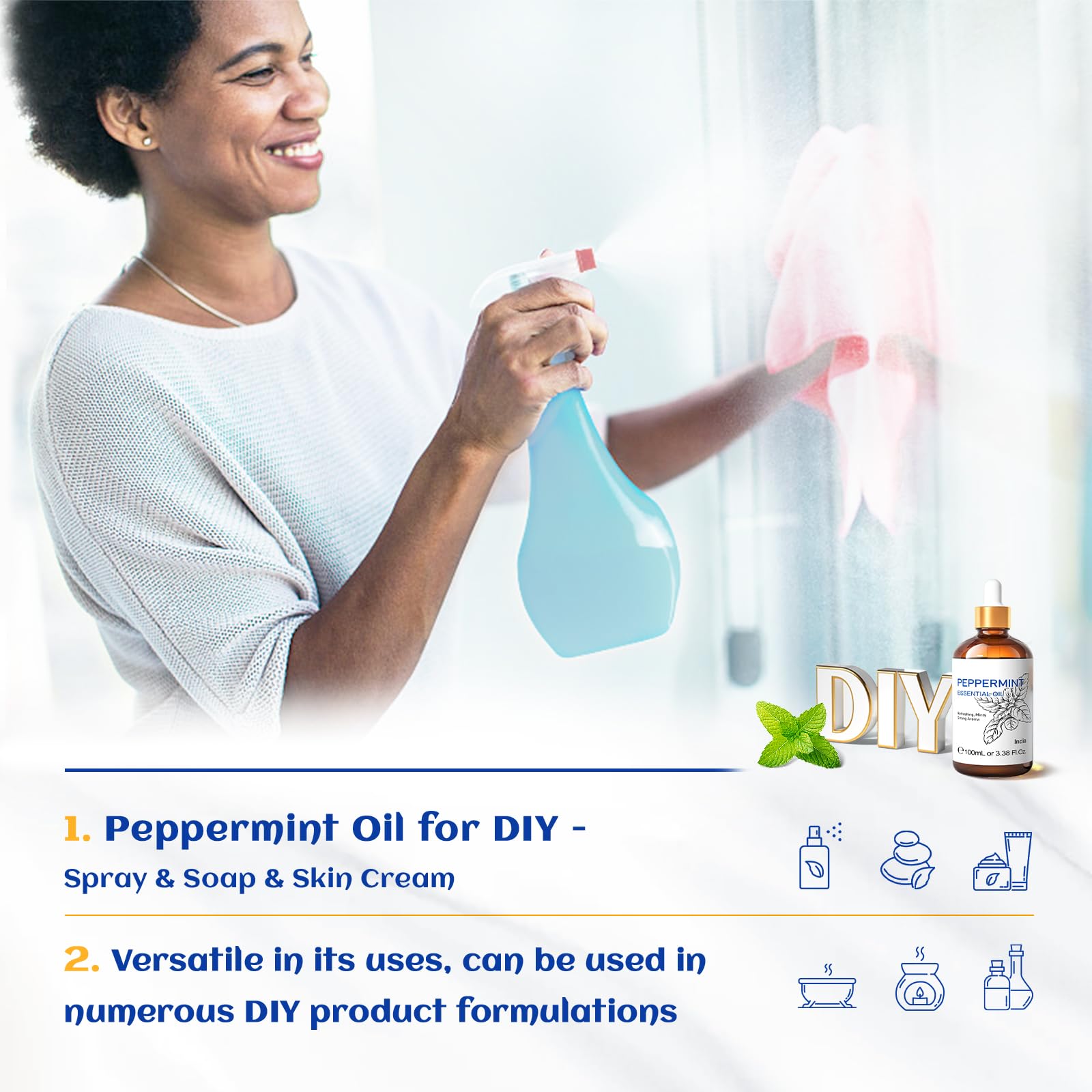 HIQILI Peppermint Essential Oil, 100% Pure Natural for Diffuser, Hair, Massage, Add to Spray HIQILI buy supplements canada