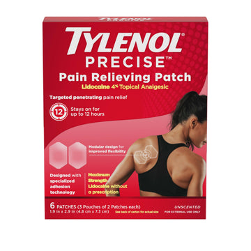 Tylenol Precise Pain Relieving Patches, Topical Analgesic Patches + Maximum OTC Strength Lidocaine Penetrates, Targeted Relief Ideal for Shoulder, Back & Knee Pain, Unscented, 3 x 2 ct Tylenol buy supplements canada