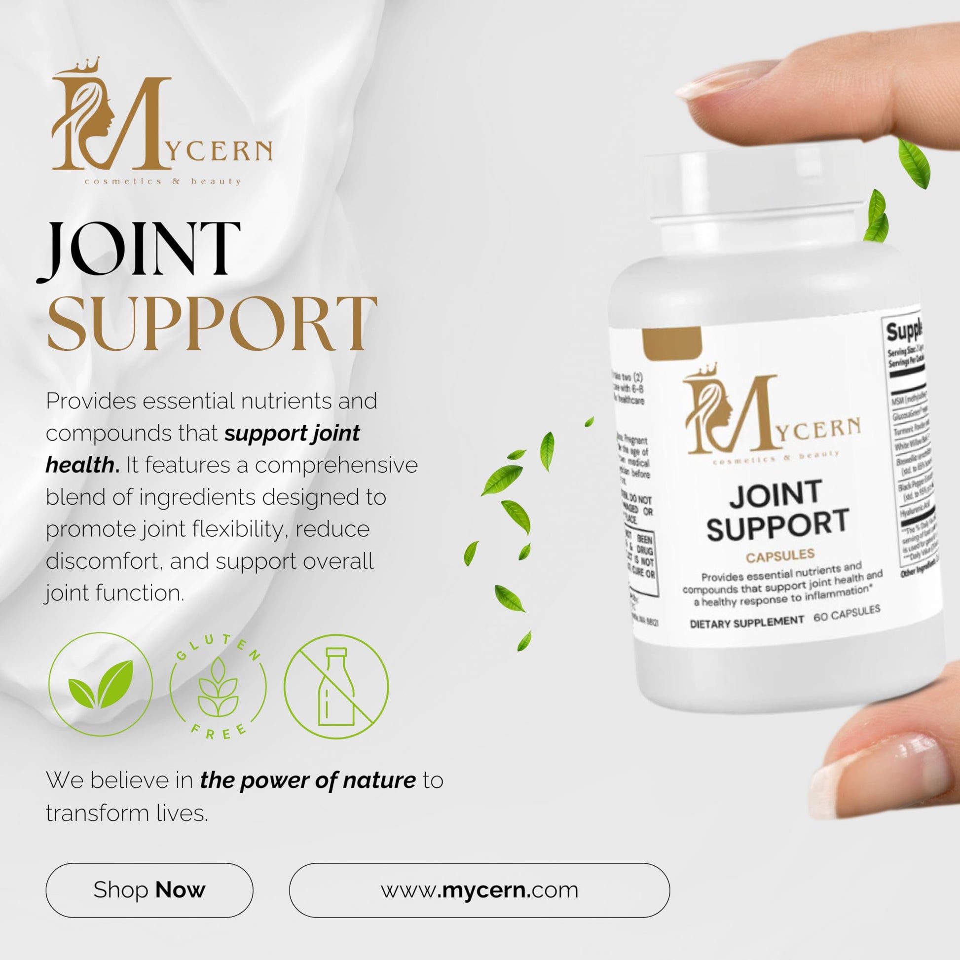 Joint Support Supplement – 60 Caps – MSM, Glucosamine HCl, Turmeric Supplement, Boswellia, Hyaluronic Acid Capsules & Black Pepper, Flexibility, Mobility & Comfort Joint Health – Made in USA Mycern buy supplements canada