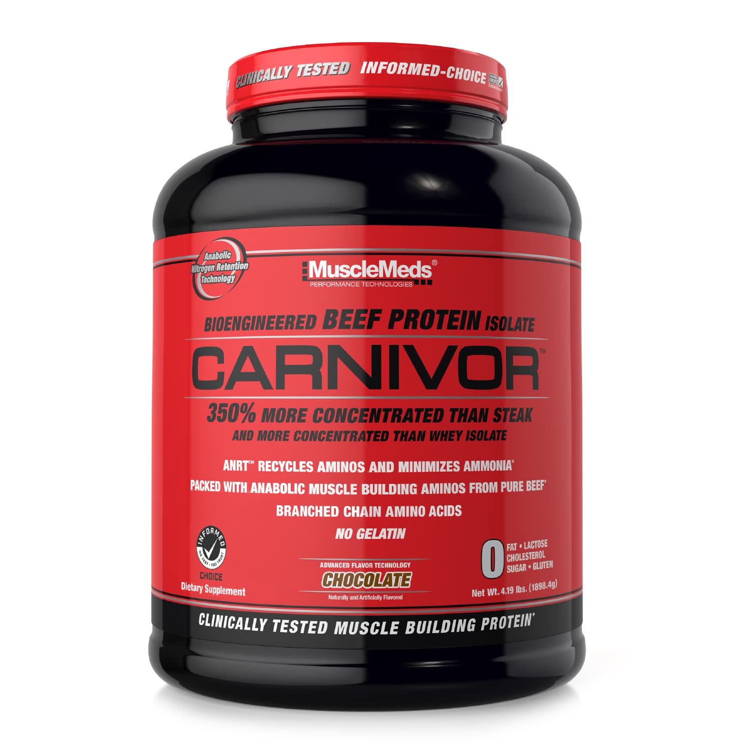 MuscleMeds, Carnivor Beef Protein Isolate Powder 56 Servings, Chocolate, 72 Ounce MuscleMeds buy supplements canada