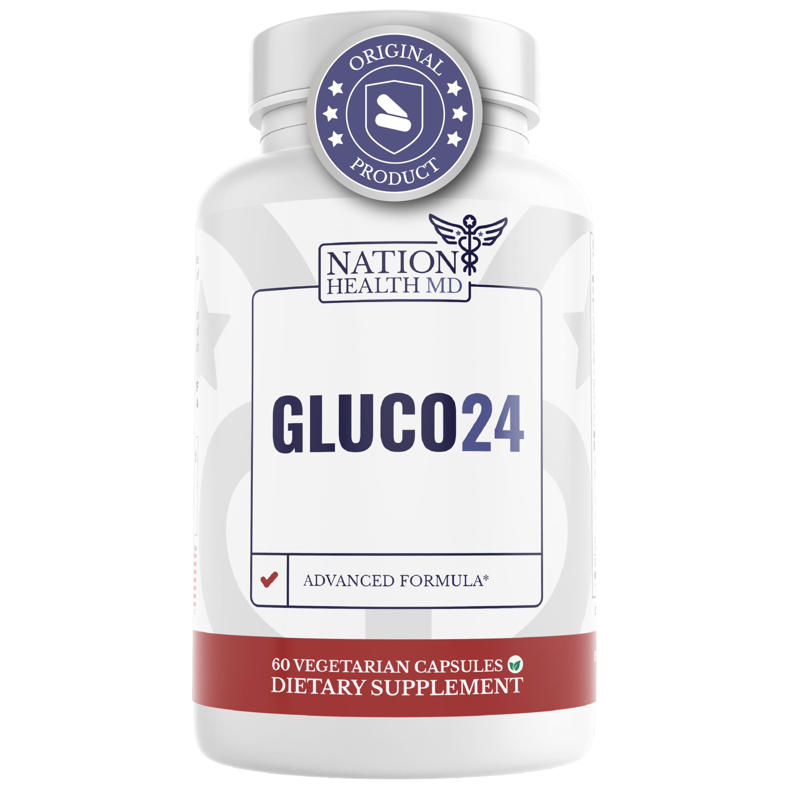 NATION HEALTH MD Gluco24 Advanced Formula - Dietary Supplement with Ceylon Cinnamon Bark Extract, Berberine HCI, Magnesium & Zinc - 60 Capsules NATION HEALTH MD buy supplements canada