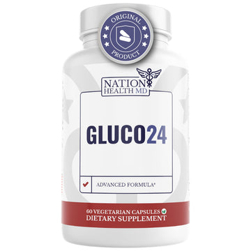NATION HEALTH MD Gluco24 Advanced Formula - Dietary Supplement with Ceylon Cinnamon Bark Extract, Berberine HCI, Magnesium & Zinc - 60 Capsules NATION HEALTH MD buy supplements canada
