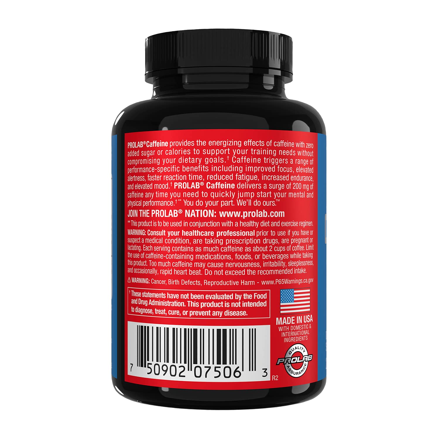 ProLab Caffeine Tablets 200mg - 200ct | Energy Support, Helps Enhance Endurance & Mental Focus, Reduce Fatigue, Pre-Workout, Extra Strength ProLab buy supplements canada