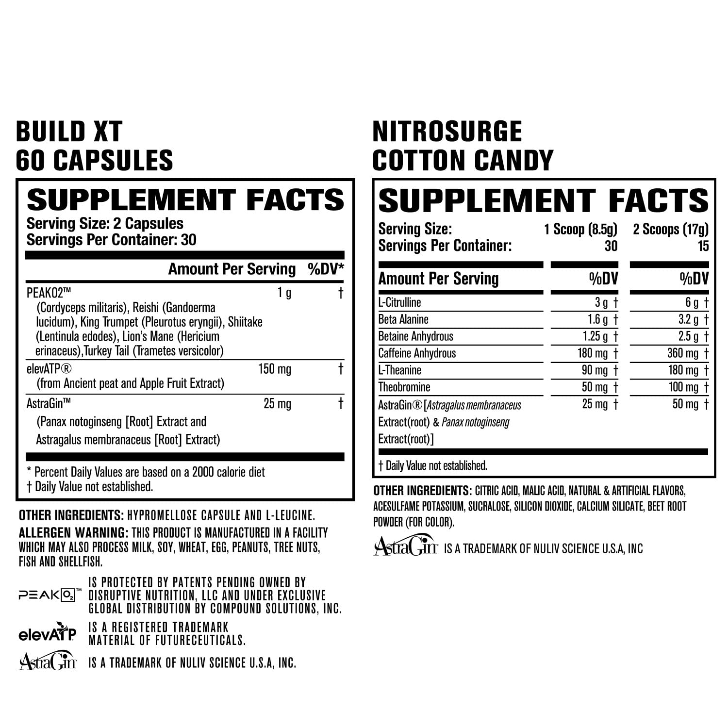 Jacked Factory Nitrosurge Pre-Workout in Cotton Candy & Build XT Muscle Building Bundle Jacked Factory buy supplements canada