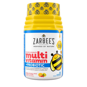Zarbee's Kid's Complete Multivitamin + Probiotic Gummies with Vitamins A B C D E & zinc for Digestive Health Easy To Chew Kids Daily Multivitamin Gummies Natural Fruit 70 Count Zarbee's buy supplements canada