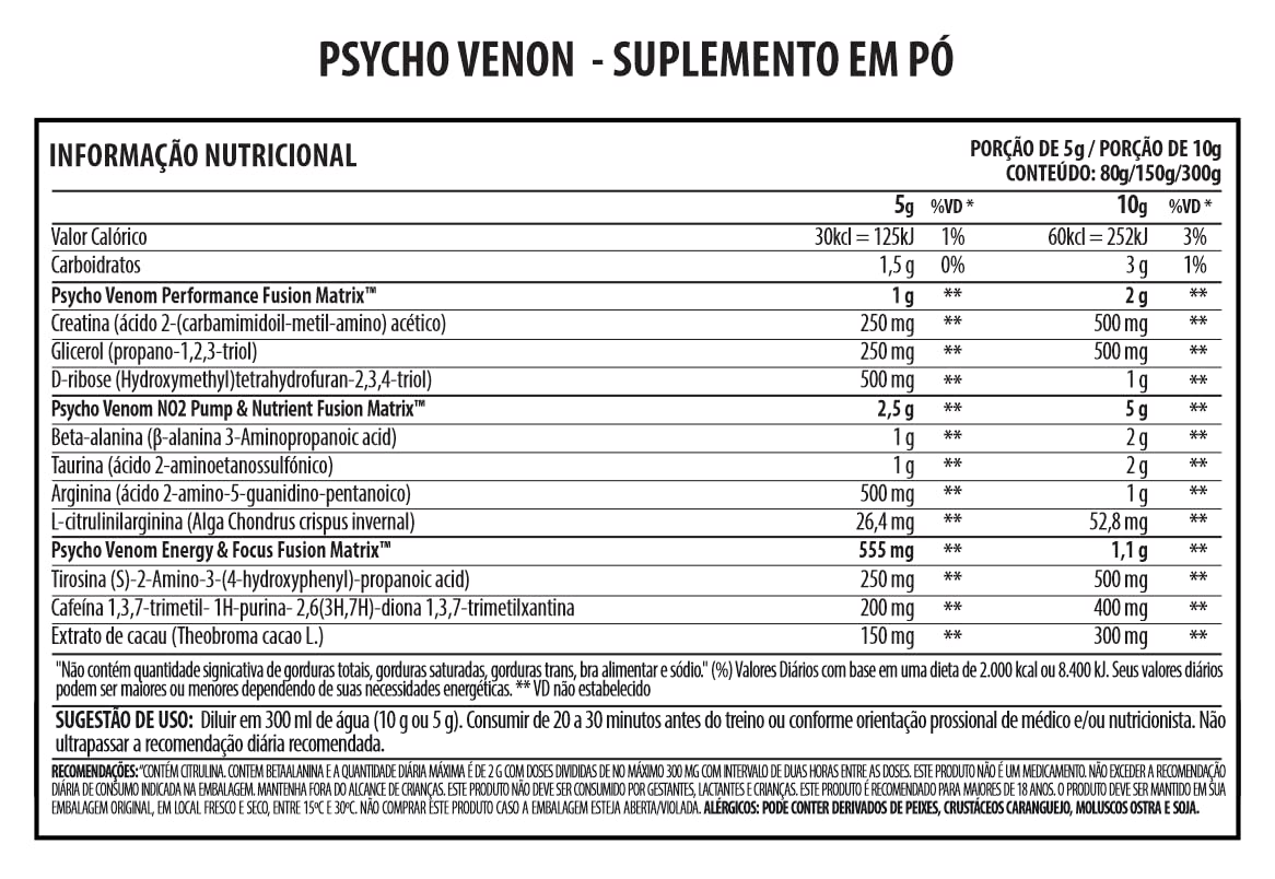 Psycholabz Pre Treino Psycho Venom 300g - Double Lemon Sabor Limão Psycholabz buy supplements canada