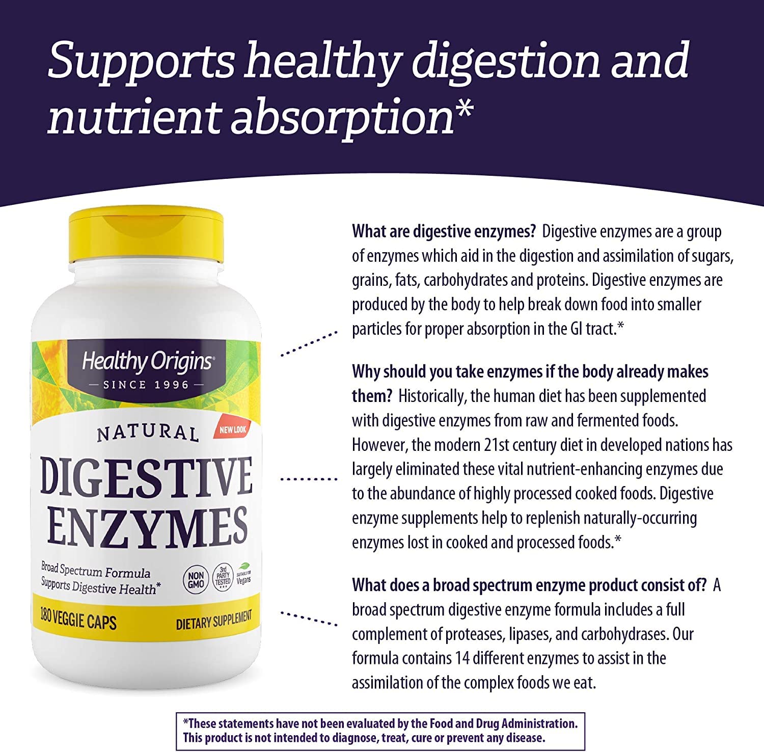 Healthy Origins Digestive Enzymes (NEC) Broad Spectrum - with Protease Healthy Origins buy supplements canada