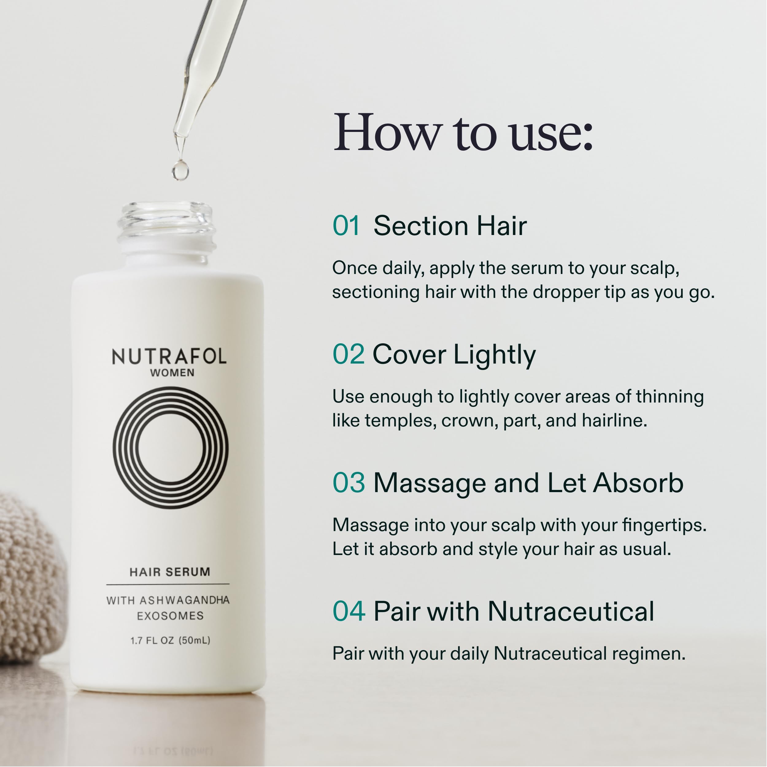 Nutrafol Women's Hair Serum, Safe for Hair Extensions and Color, for Visible Thickness and Strength, Vegan, Lightweight and Fast-Absorbing - 1.7 Fl Oz, Pack of 2 Nutrafol buy supplements canada
