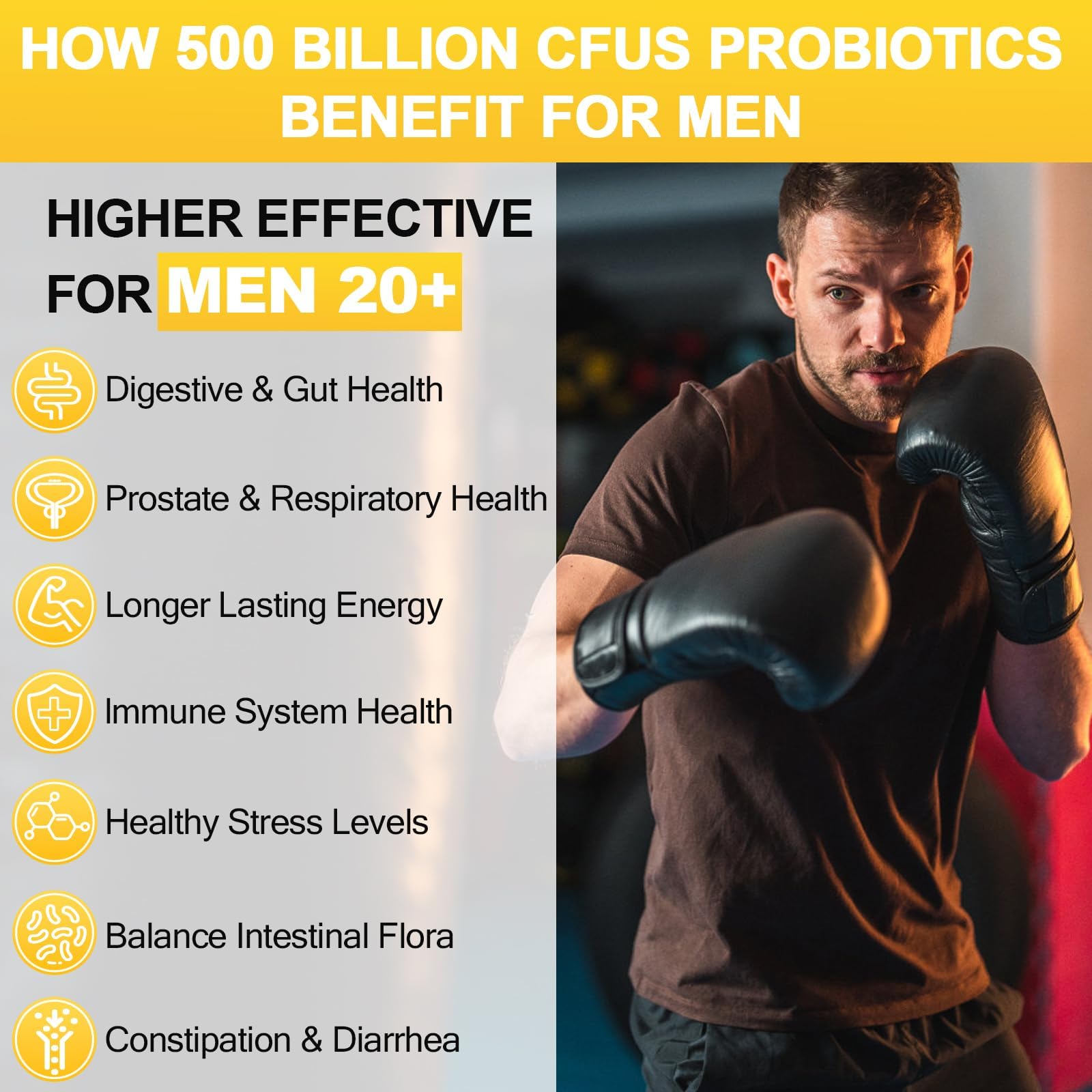 Probiotics for Men, 500 Billion CFUs & 12 Strains Mens Probiotic with Turmeric Cranberry, Goji, Gut Health for Men, for Digestive Health, Gut, Bloating & Gas, Immune, Energy Support, 120-Day Supply RSETU buy supplements canada