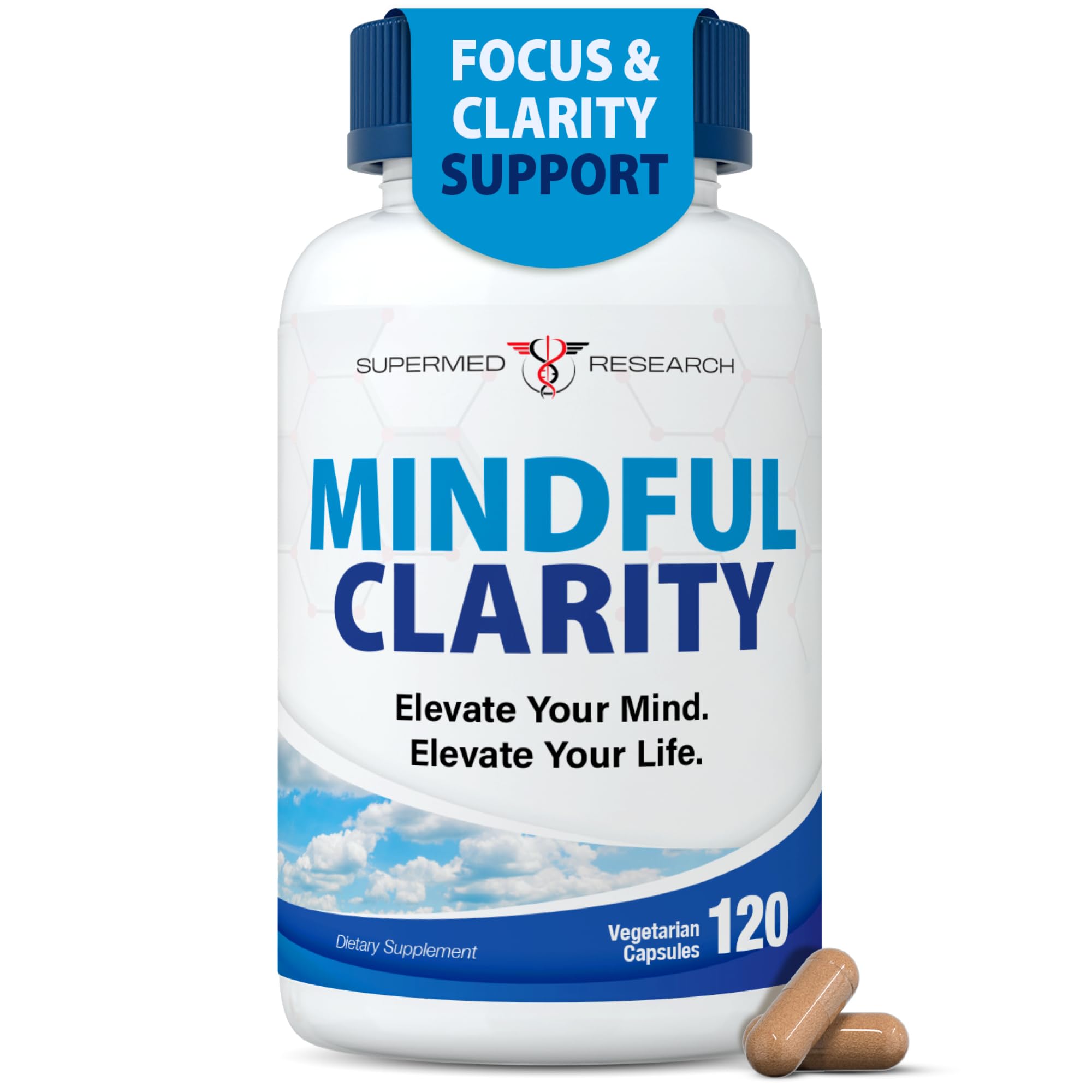 Supermed Research Mental Clarity & Focus Supplement with Bacopa, Rhodiola, Ginkgo Biloba, Huperzine, Vitamin B12, DMAE – Vegan Nootropic Brain Supplement for Memory and Brain Health (120 Capsules) Supermed Research buy supplements canada