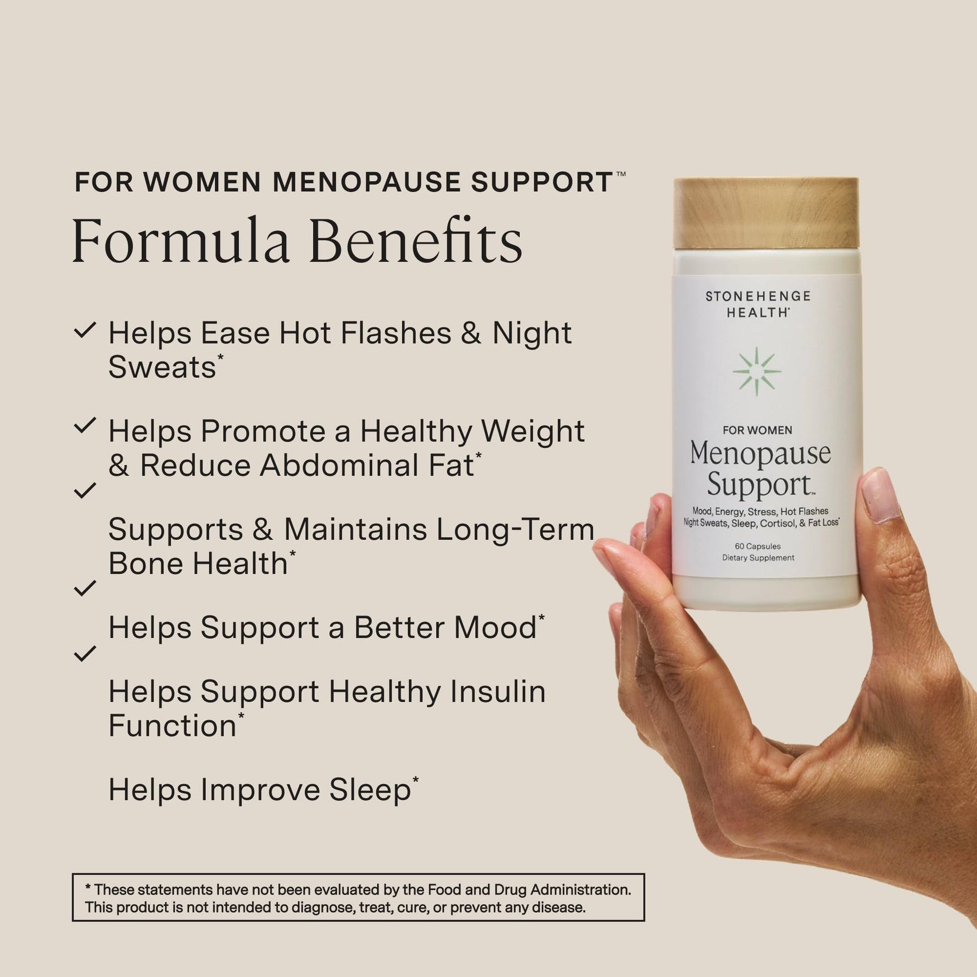 Stonehenge Health for Women Menopause Support for Peri + Menopause + Post - Mood, Energy, Stress, Hot Flashes, Night Sweats, Sleep & Cortisol, Chromax Chromium, Vitamin D3, KSM-66 Ashwagandha Extract Stonehenge Health buy supplements canada