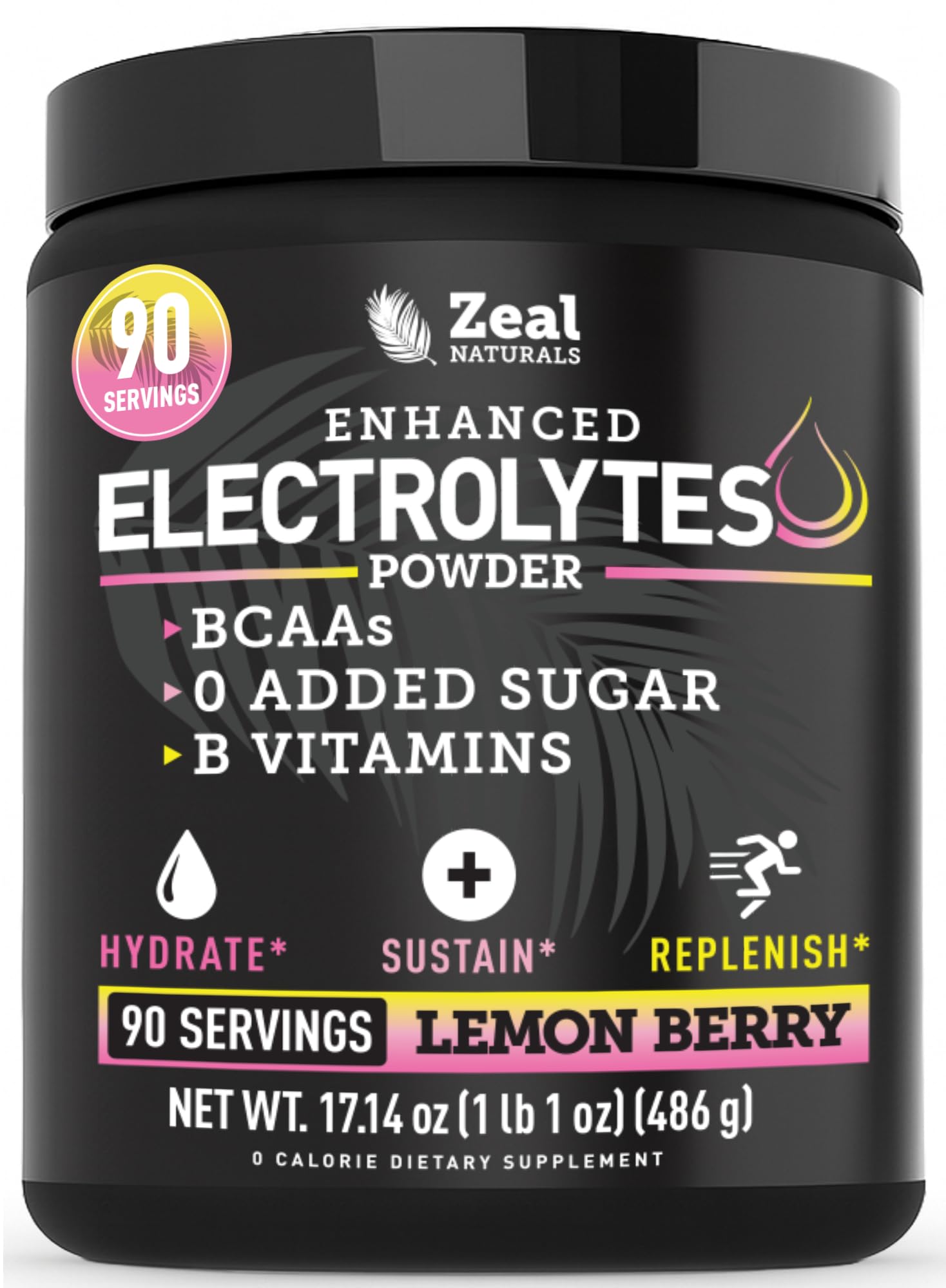Zeal Electrolyte Powder - 90 Servings | Keto Electrolytes Powder | Zero Sugar, BCAAs, B-Vitamins | Potassium, Zinc, Magnesium Zeal Naturals buy supplements canada
