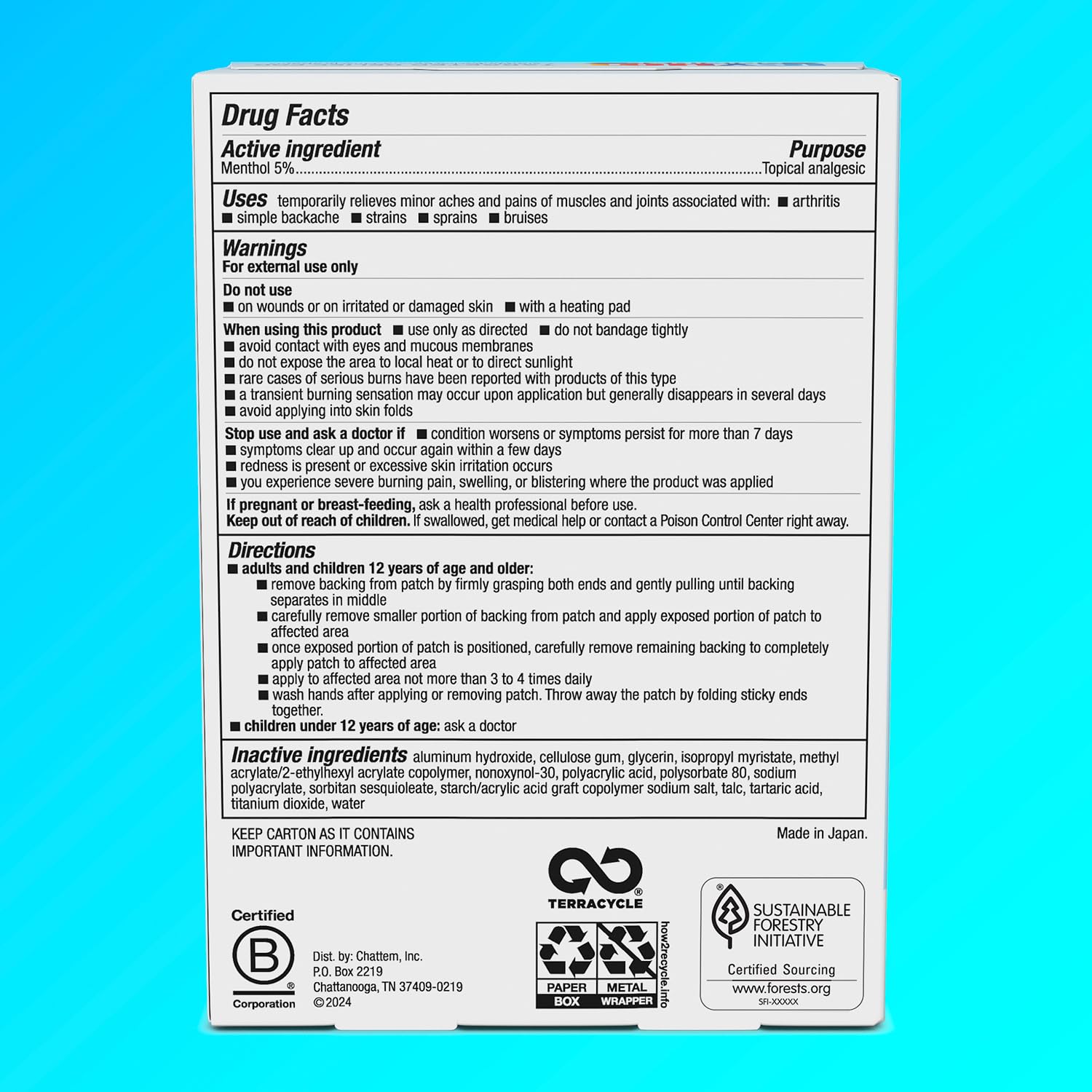 Icy Hot Original Pain Relief Patch, Medium Size Fabric Patches for Arm, Neck and Leg with Menthol 5%, Ice and Heat Contrast Therapy for Backaches, Joints, Muscle Strains and Arthritis, 5 ct. Icy Hot buy supplements canada