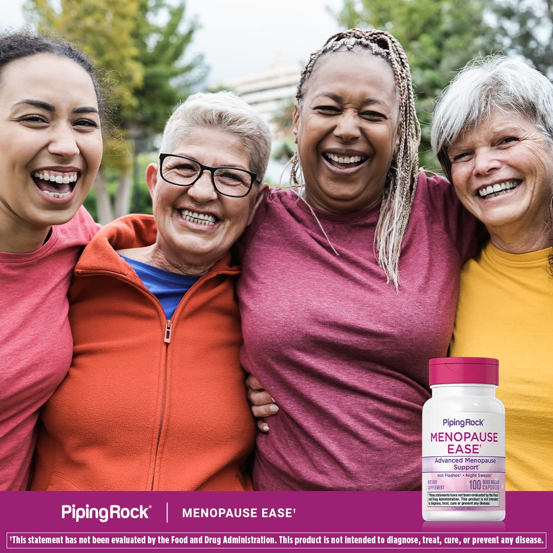 Piping Rock Menopause Ease Supplement | 100 Capsules | Advanced Support for Women | with Black Cohosh and Wild Yam | Non-GMO, Gluten Free Piping Rock buy supplements canada