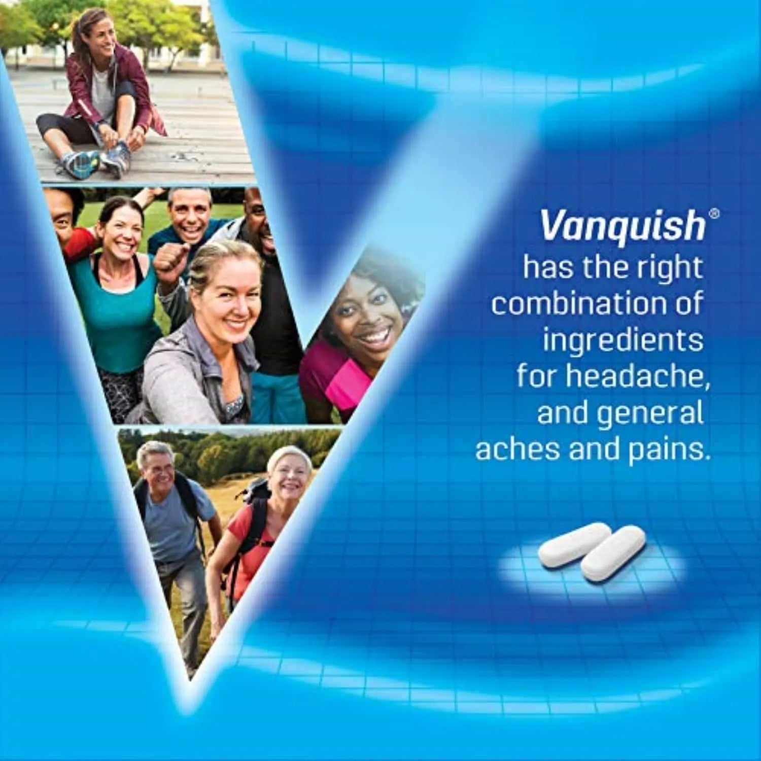 Vanquish Headache Relief, Acetaminophen, Aspirin, Caffeine, 100 Caplets, Packaging May Vary Vanquish buy supplements canada