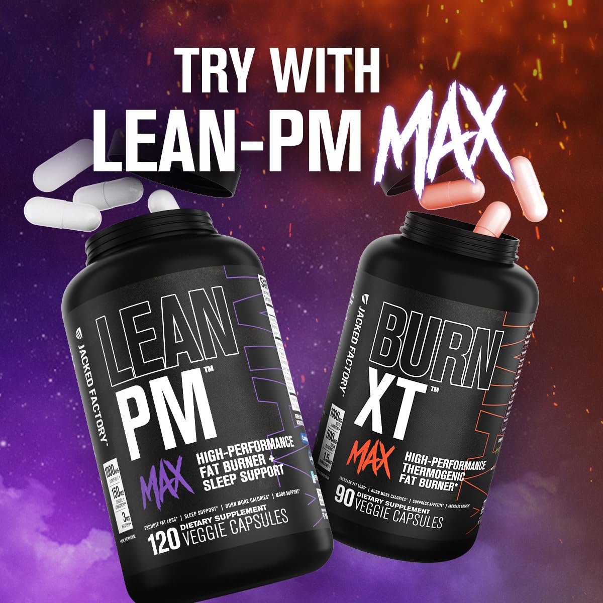 Jacked Factory Burn-XT Max - High-Performance Thermogenic Fat Burner & Appetite Suppressant for Weight Loss w/PurCaf Organic Caffeine, MitoBurn, Green Tea Jacked Factory buy supplements canada