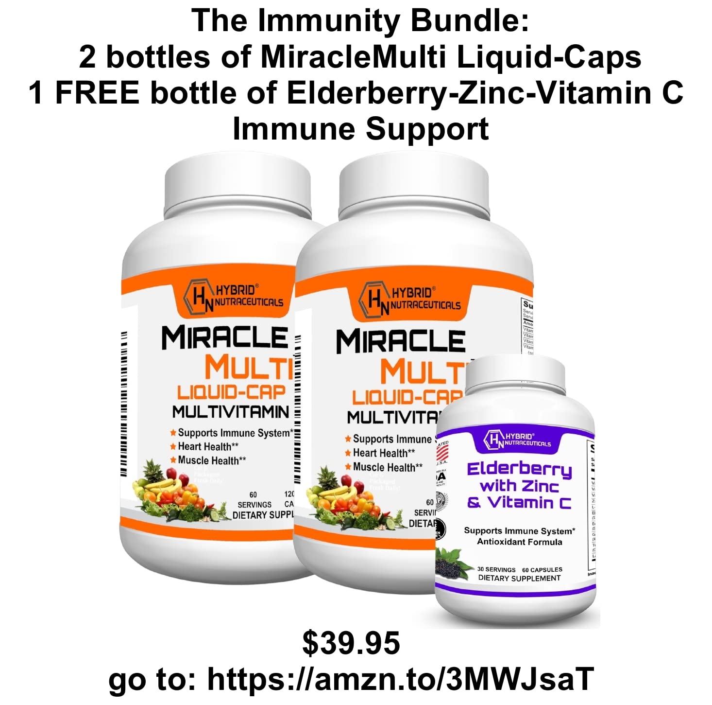 MiracleMulti Liquid Multivitamin Capsules for Men & Women - Complete Whole Food Blend Daily Vitamin & Mineral Supplement with CoQ10, B12, 42 Superfood Enzyme - 120 Softgels Hybrid Nutraceuticals buy supplements canada