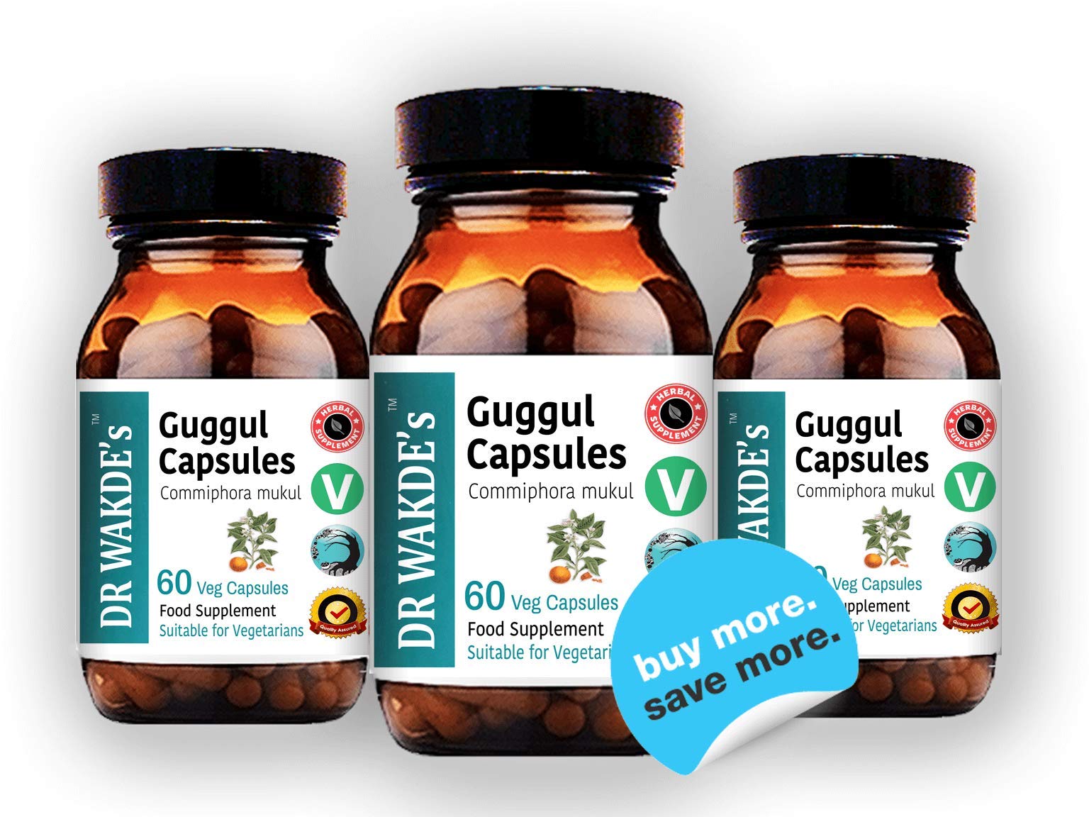 DR WAKDE'S Guggul Capsules (Mukul Myrrh, Commiphora Mukul, 60 Veg Caps, Plant-Based Supplement, Ayurvedic Herb, All Natural, Vegan) DR WAKDE's buy supplements canada