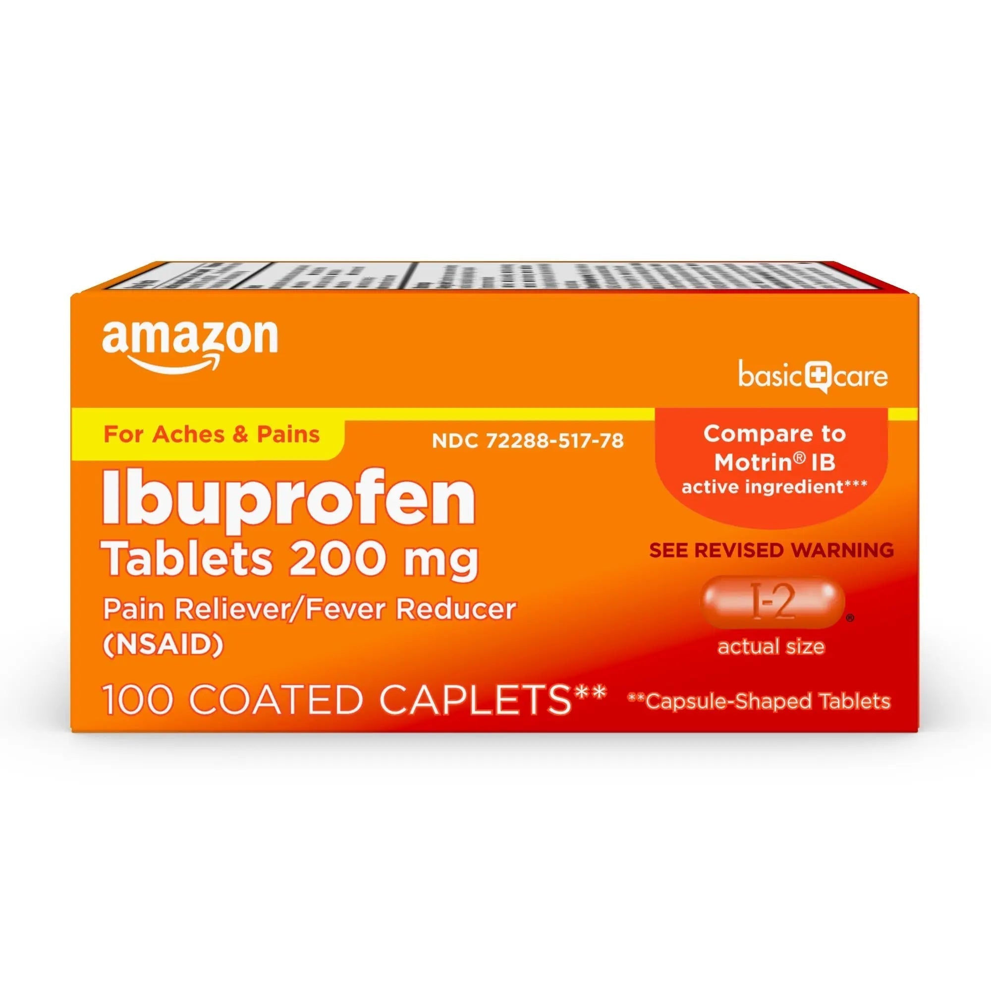 Amazon Basic Care Ibuprofen Tablets, 200 mg, Pain Reliever/Fever Reducer for Headache, Backache, Menstrual Pain and Body Aches, 100 Count Amazon Basic Care buy supplements canada