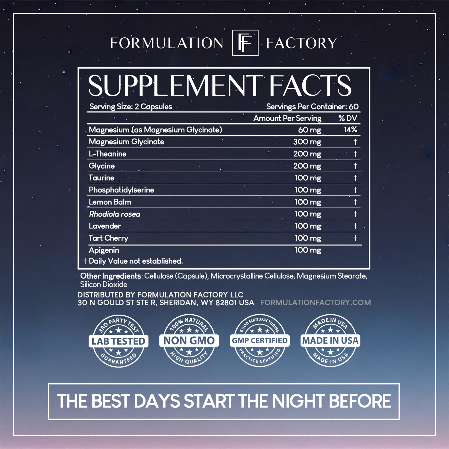 The Night Before 10-in-1 Midnight Maximizer Sleep Aid, Stress Relief, Cognition, Relaxation, Recovery, Focus, Magnesium Glycinate, L-Theanine & More, (120 Capsules – 2 Month Supply) Formulation Factory buy supplements canada