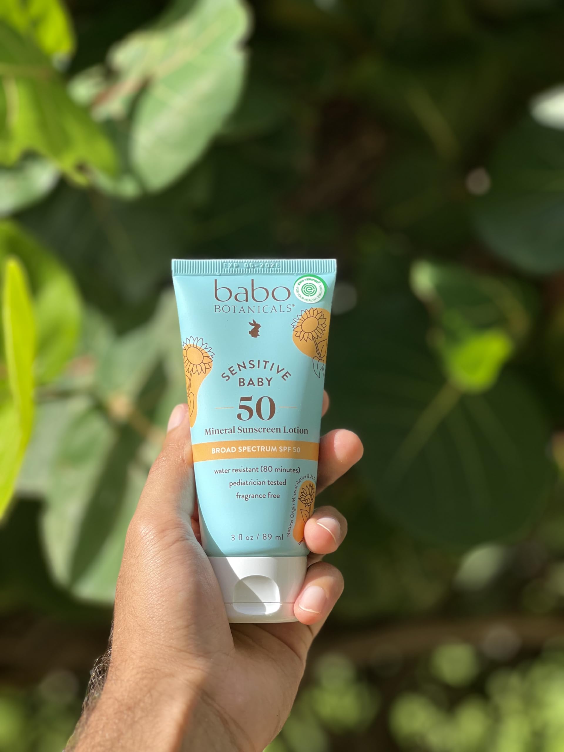 Babo Botanicals Sensitive Baby Mineral Sunscreen Lotion SPF50 - Natural Zinc Oxide - Face & Body - Fragrance-Free - Water-Resistant Babo Botanicals buy supplements canada