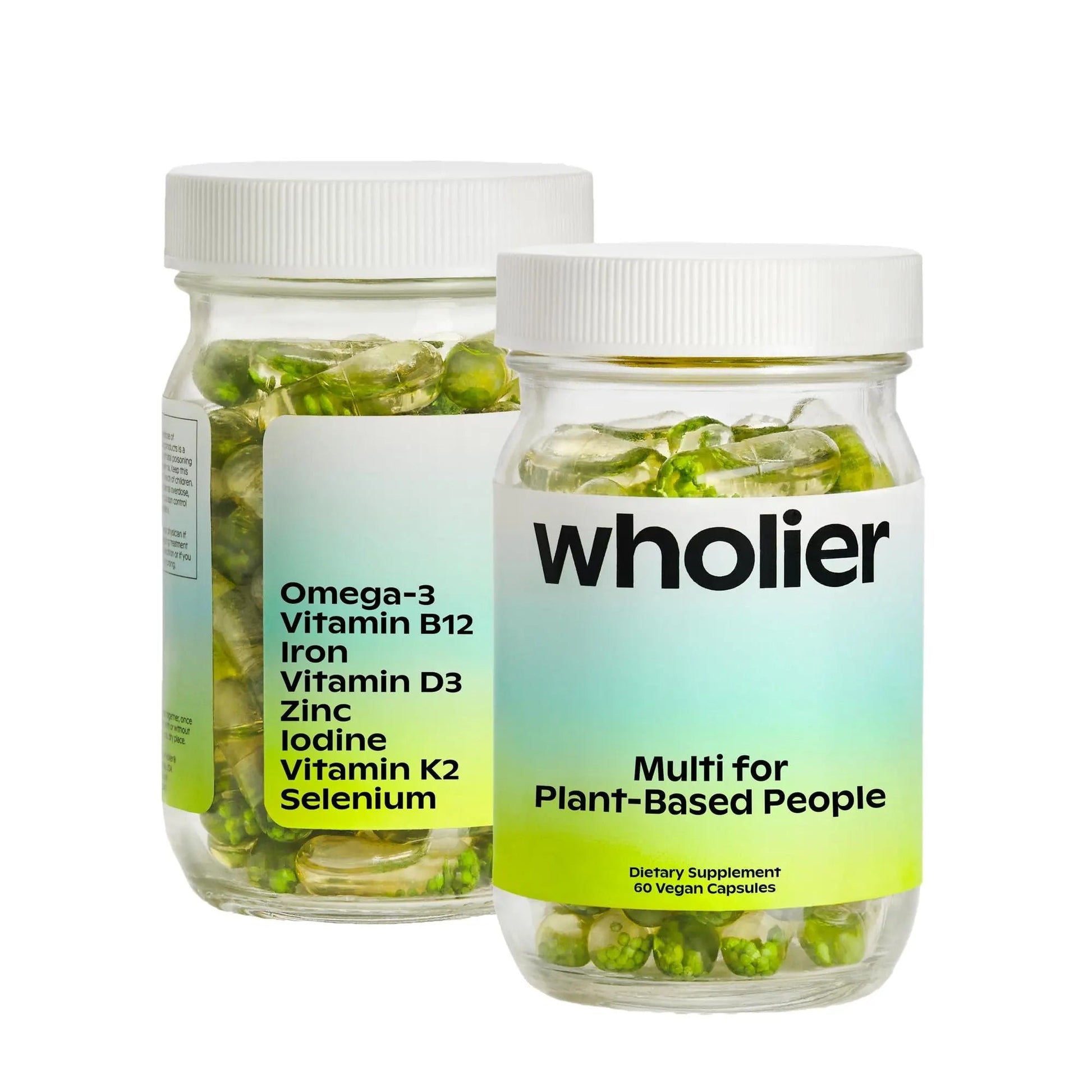 wholier Plant Based Multivitamin Vegan Omega-3 DHA EPA, Vitamin D, B12, Zinc, Vitamin K2, Iron, Iodine, Selenium wholier buy supplements canada