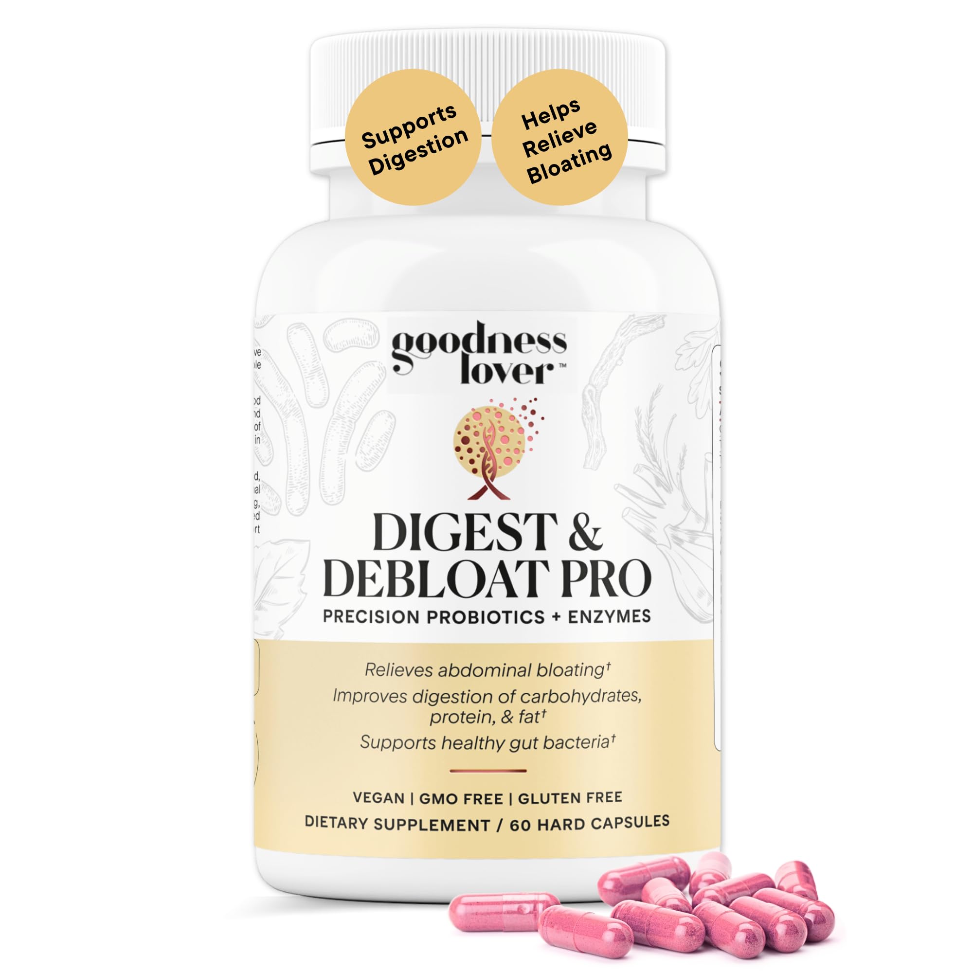 Goodness Lover Digest & Debloat Pro, Natural Digestive Enzymes Probiotics for Bloating Relief and Gas Relief, Probiotic Supplement for Women and Men, Goodness Lover buy supplements canada